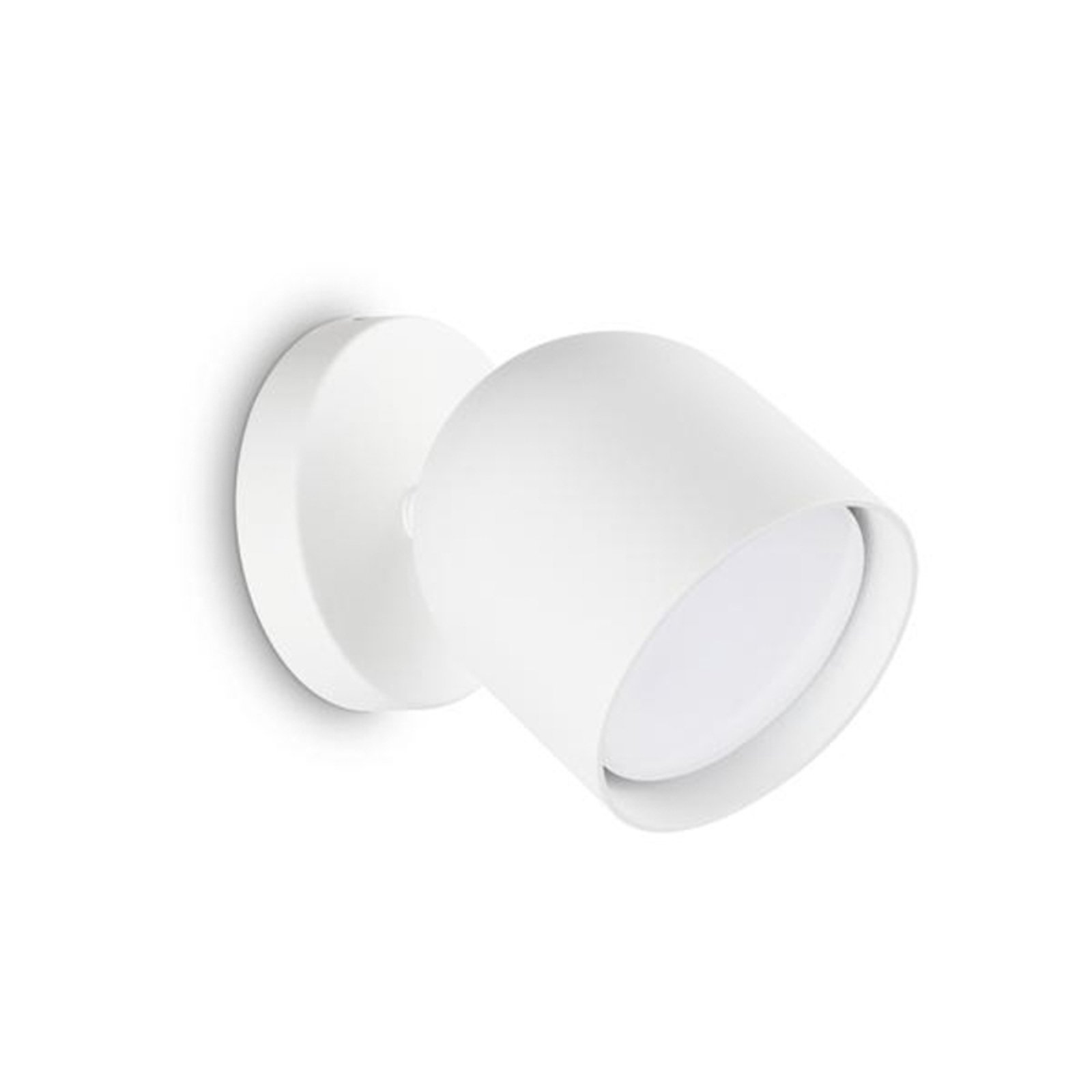Ideal Lux vägglampa Dodo, vit, 1 lampa, metall Ø 8,5 cm