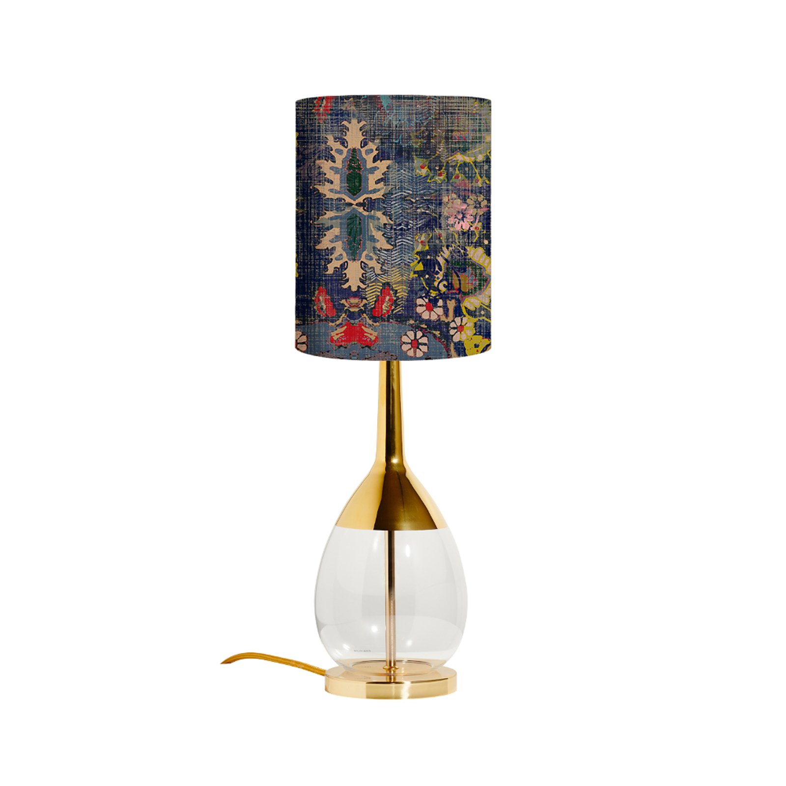EBB & FLOW Lute S table lamp, Persia blue lampshade