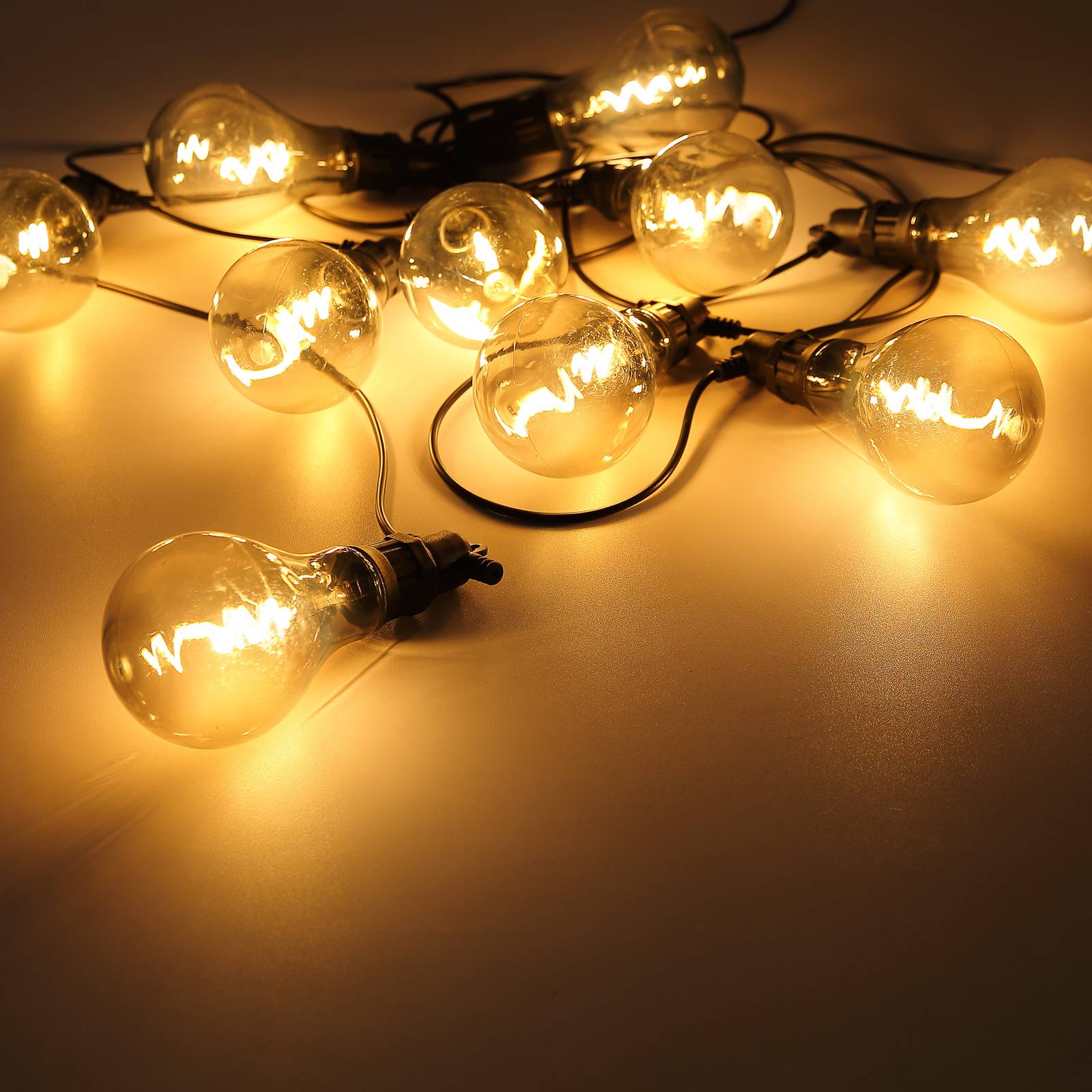 Globo LED světelný řetěz Jeffa, 10 zdrojů, čirá