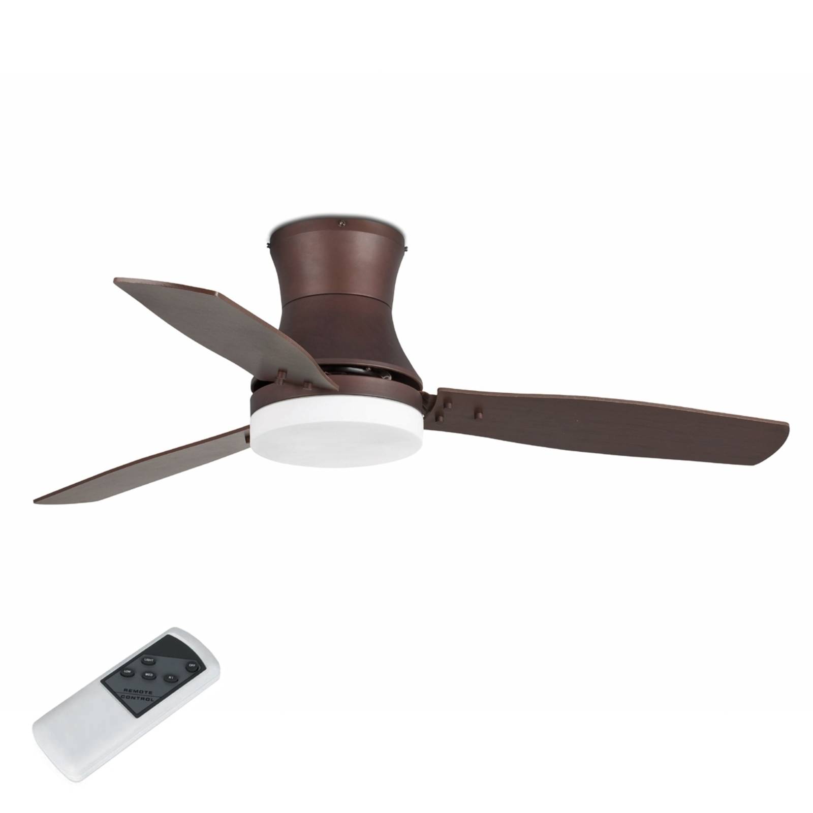 FARO BARCELONA Ventilateur de plafond lumineux TONSAY marron