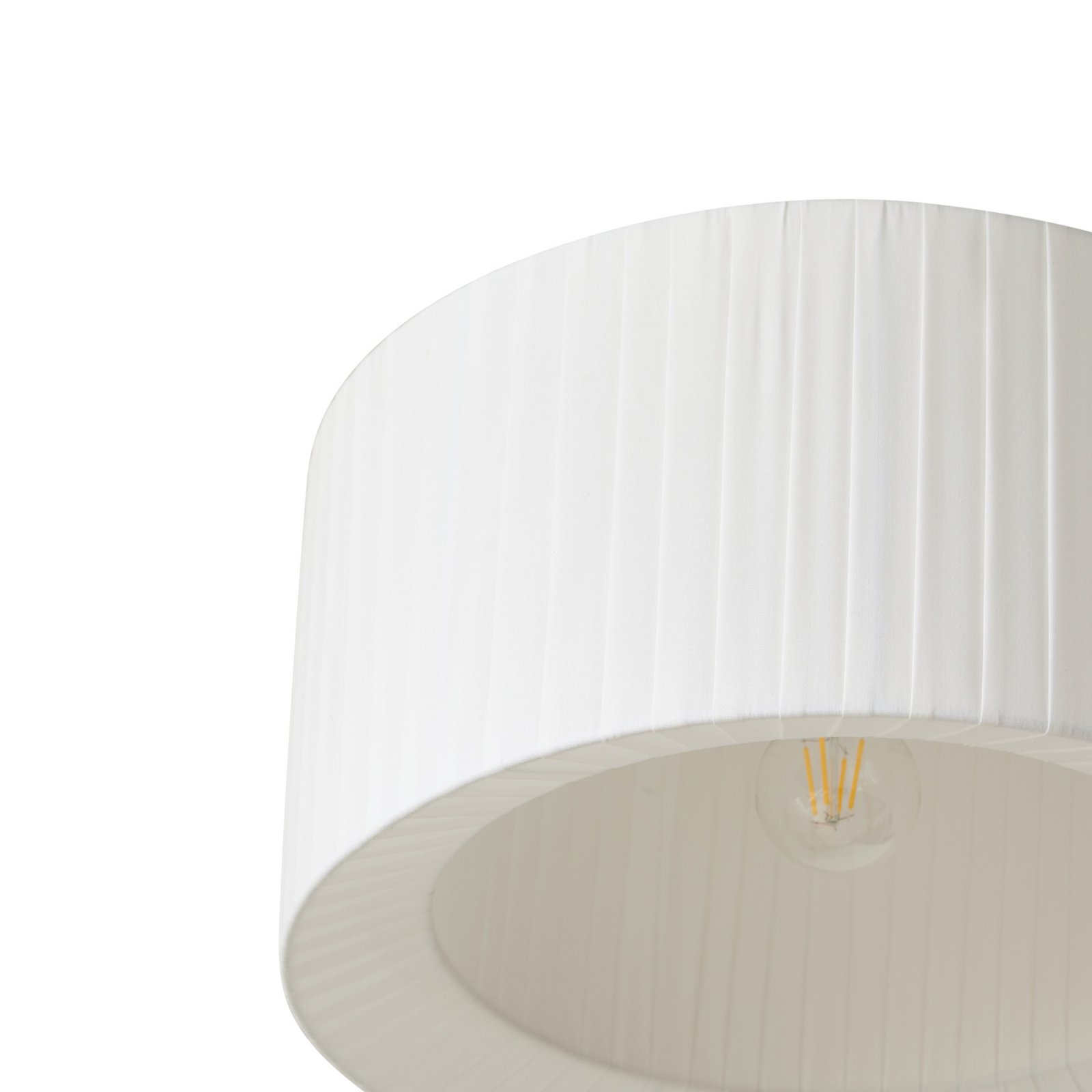 Lindby griestu lampa Virelle, balta, tekstils, Ø 40 cm, E27