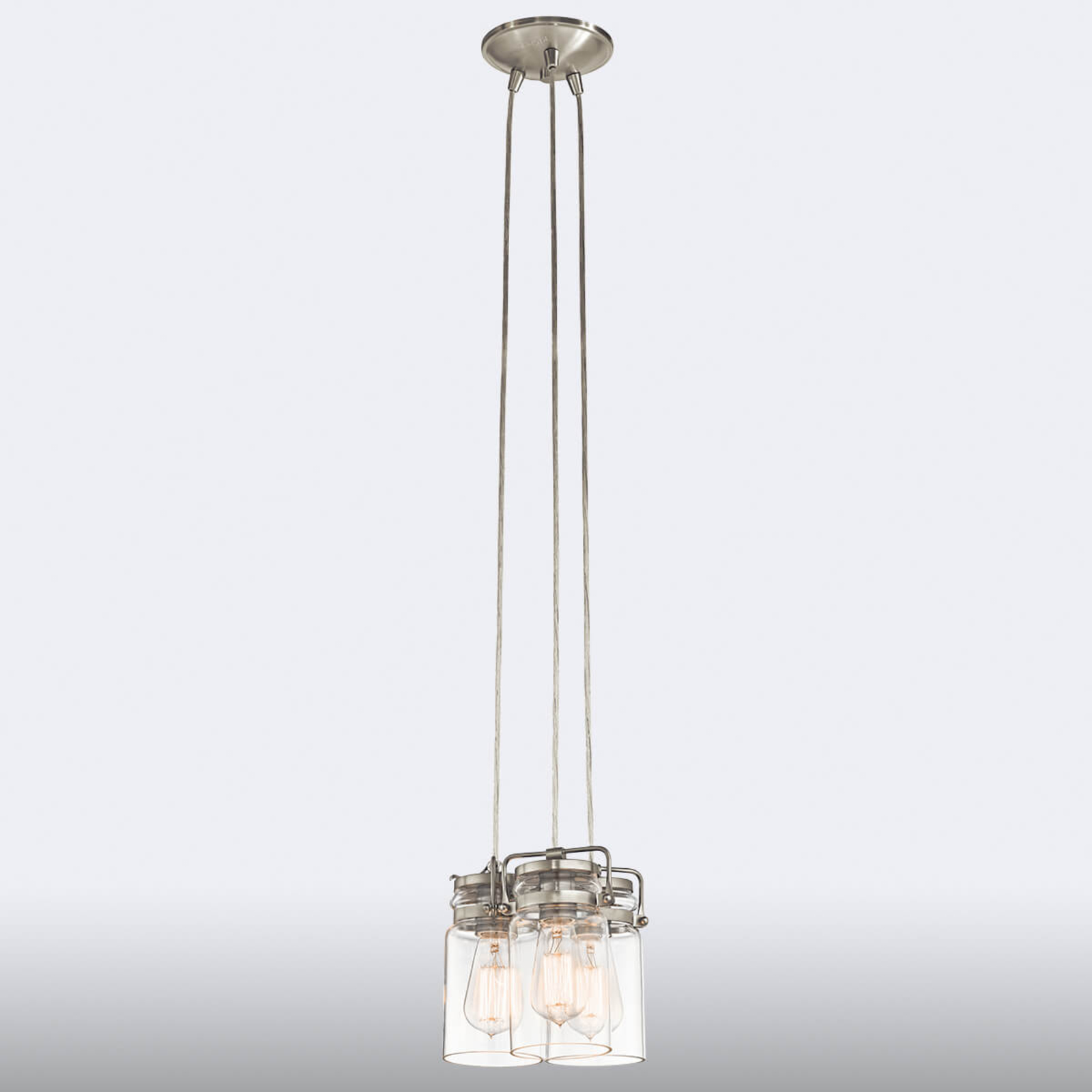 Brinley - three-bulb pendant light in a retro look