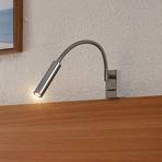Lucande Anaella LED wandlamp, nikkel, 55 cm