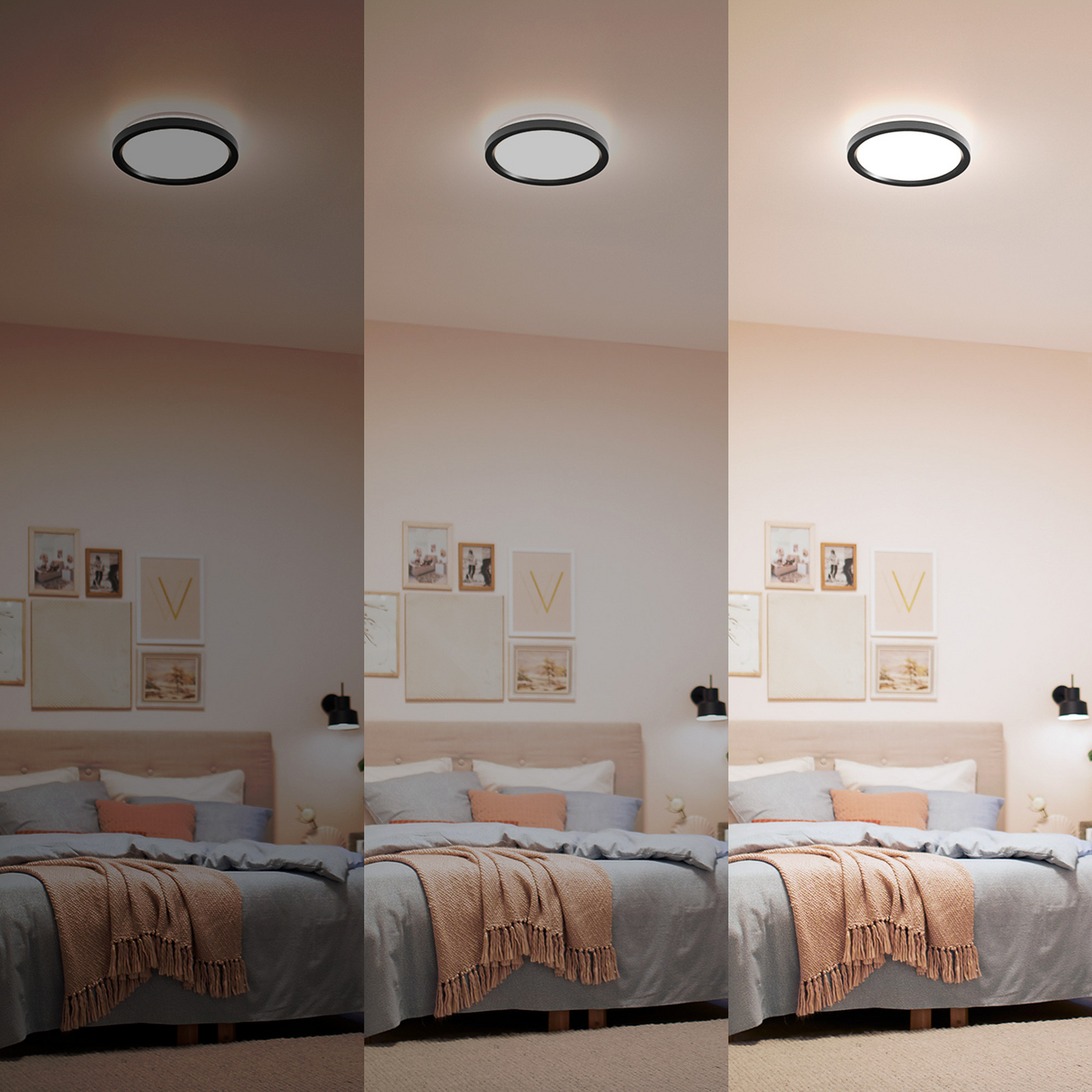 Philips LED φωτιστικό οροφής Aio RD μαύρο Ø 30 cm τηλεχειριστήριο