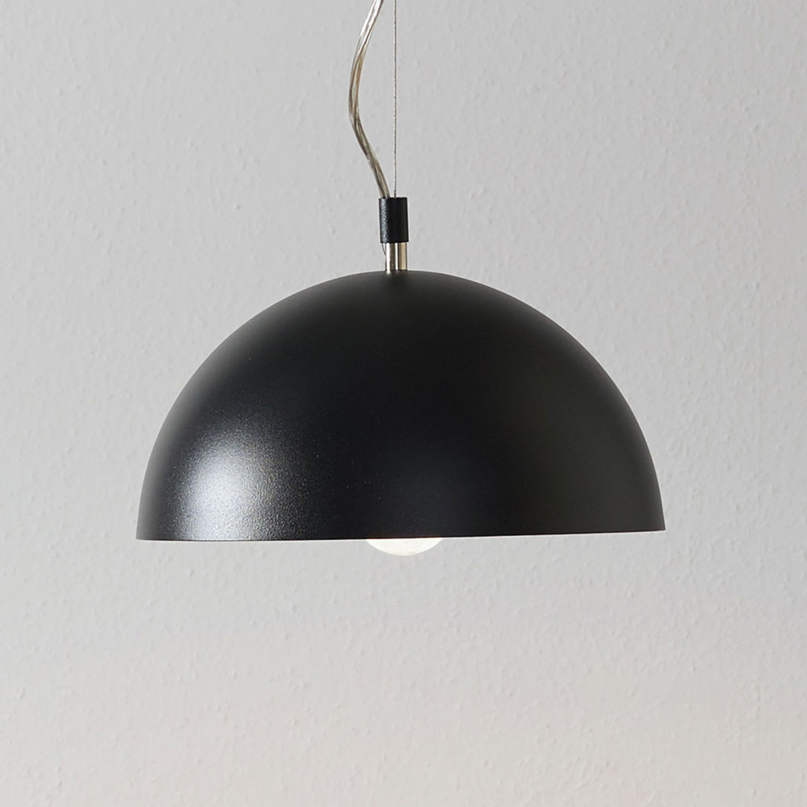 Lucande Maleo hanging light 30 cm black, for Living / Dining Room, steel, E27, 60 W, energy efficiency: A++, H: 15 cm