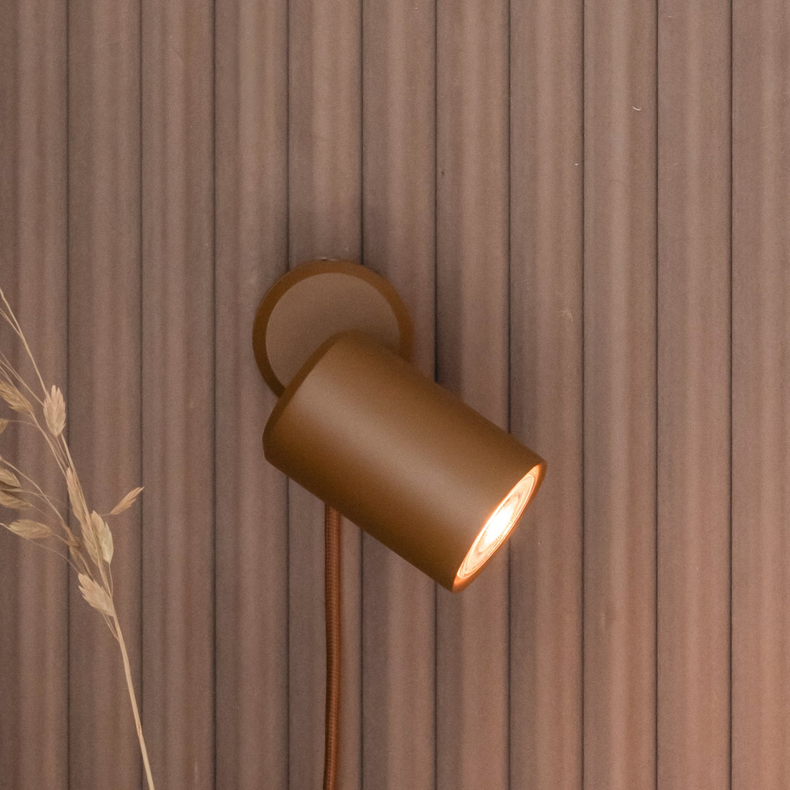 IT'S ABOUT ROMI Applique murale Milan, marron, Ø 6 cm, métal