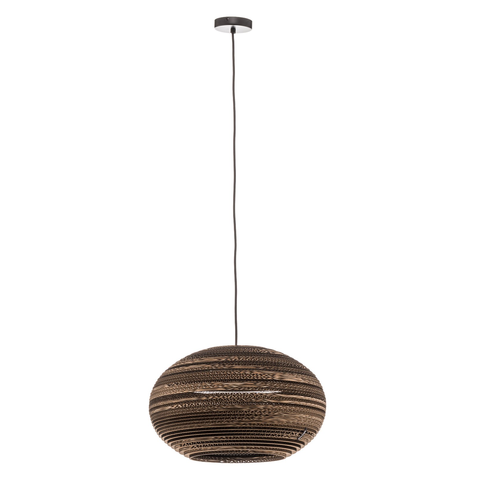Think Paper hanglamp Lazy, Ø 44 cm, bruin, karton, E27