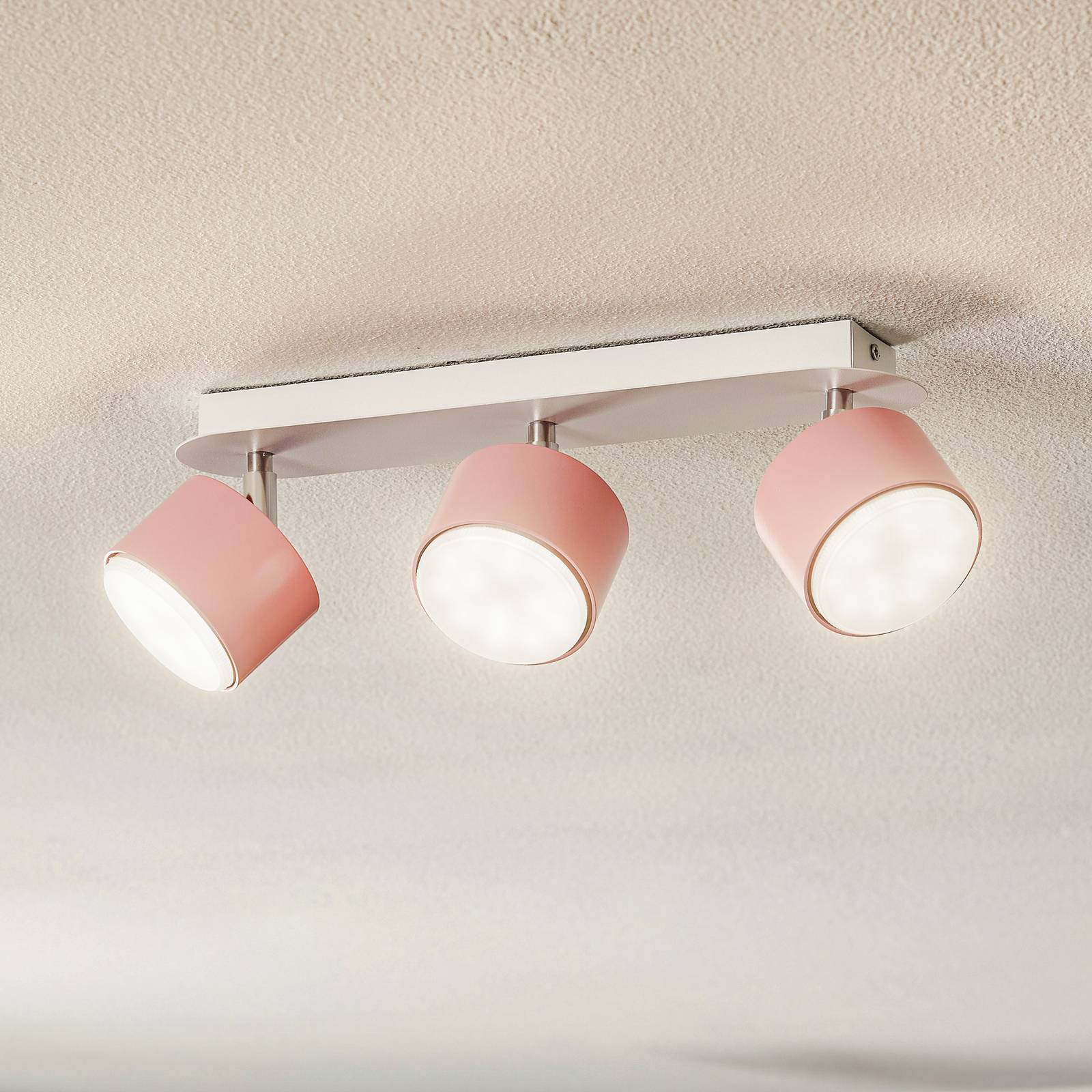 Eko-Light Cloudy spot pour plafond à trois lampes rose