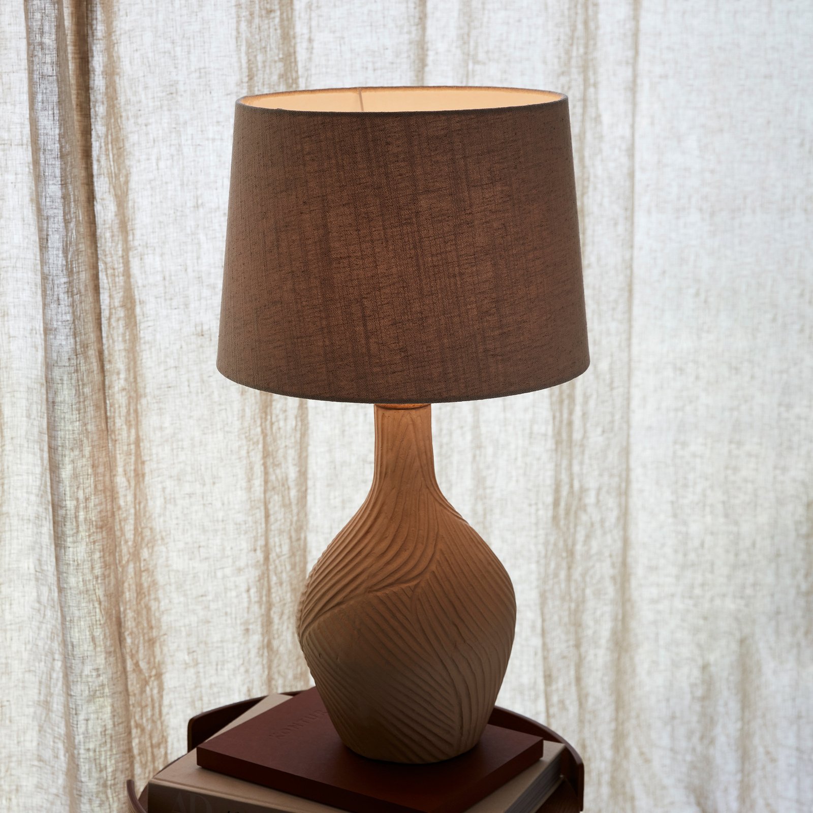 Table Lamp Base Hope Recycling Material beige H 44