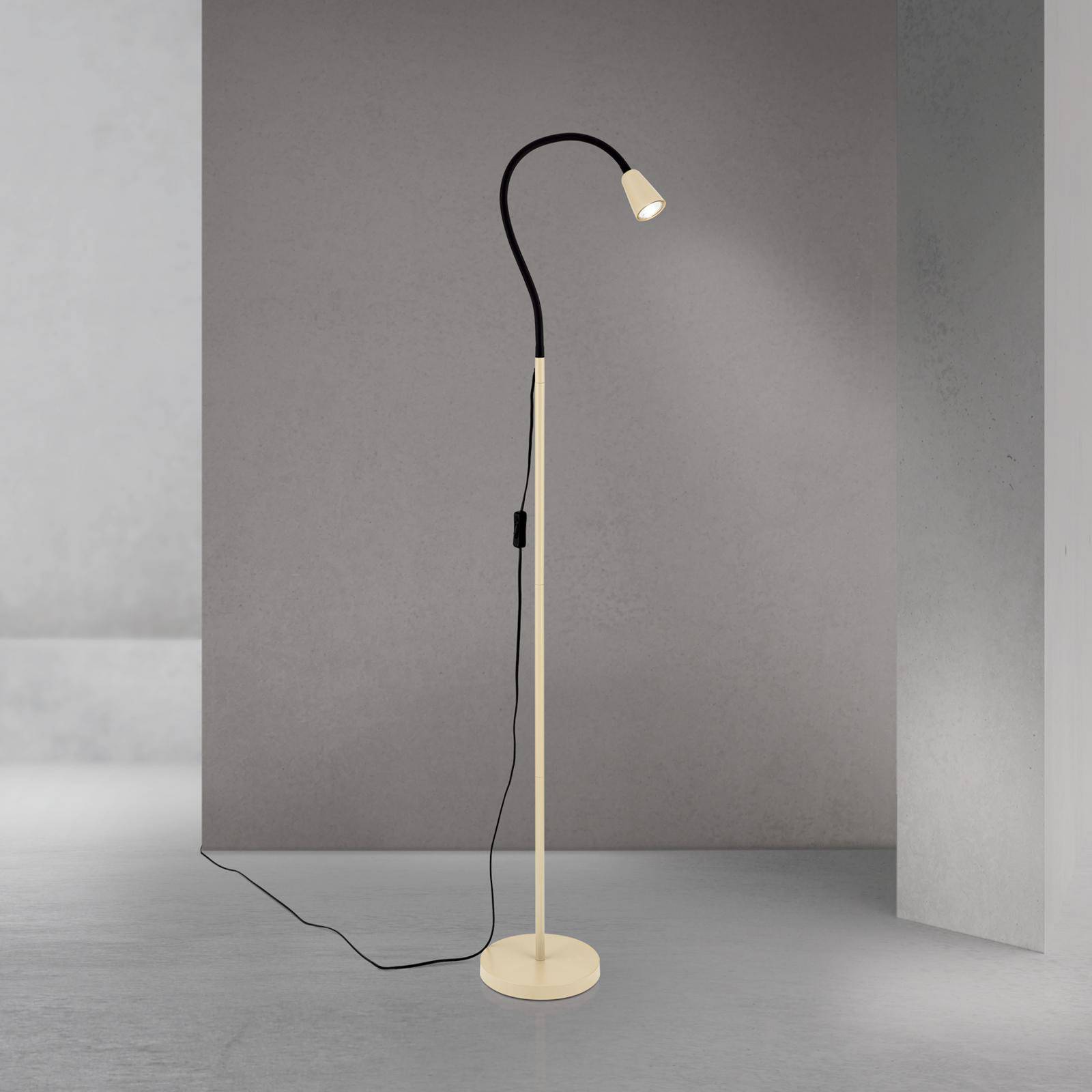 Lampa stojąca Dotty, khaki, wysokość 145 cm, elastyczne ramię, GU10