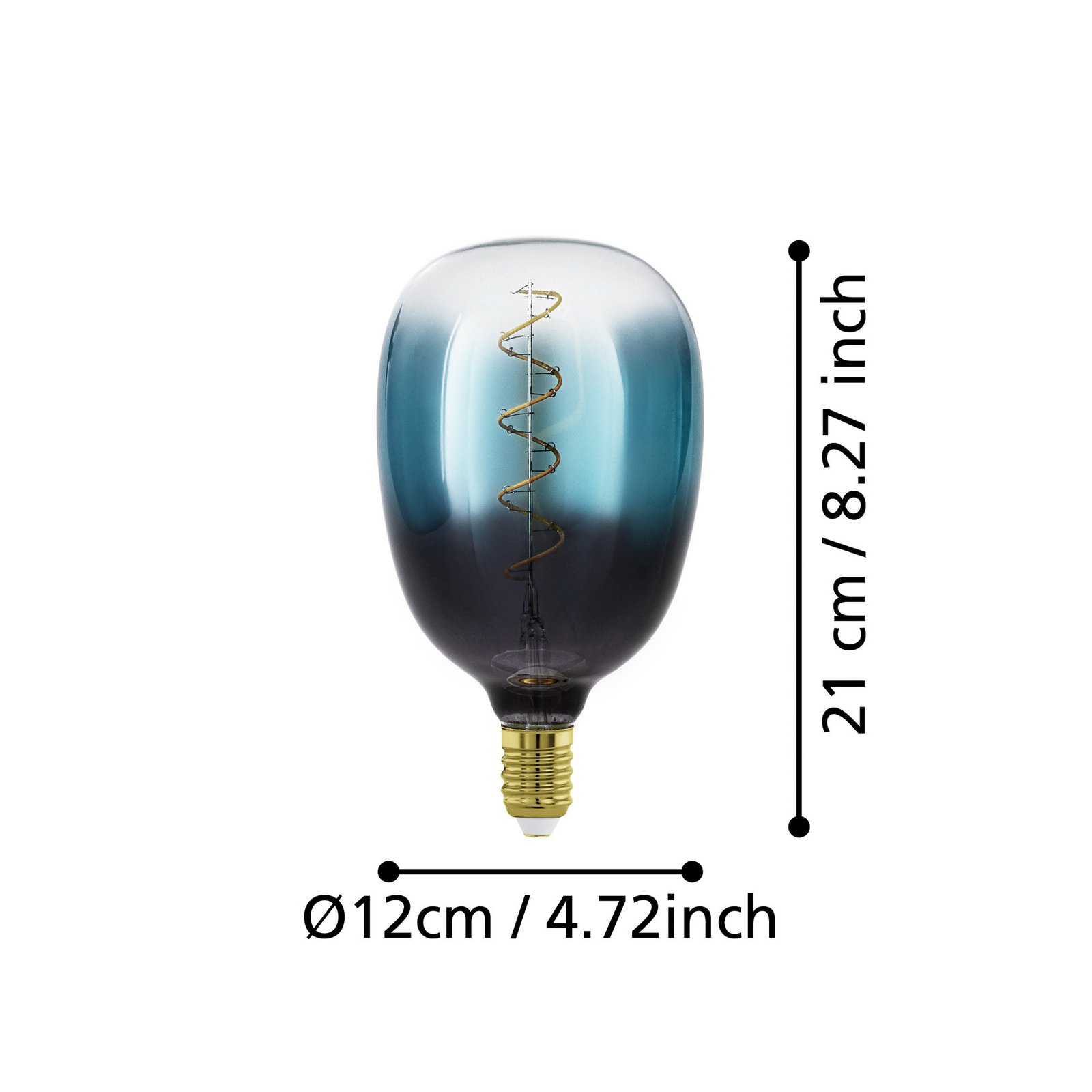 Ampoule LED E27 4W T120 2.000K filament bleu dim