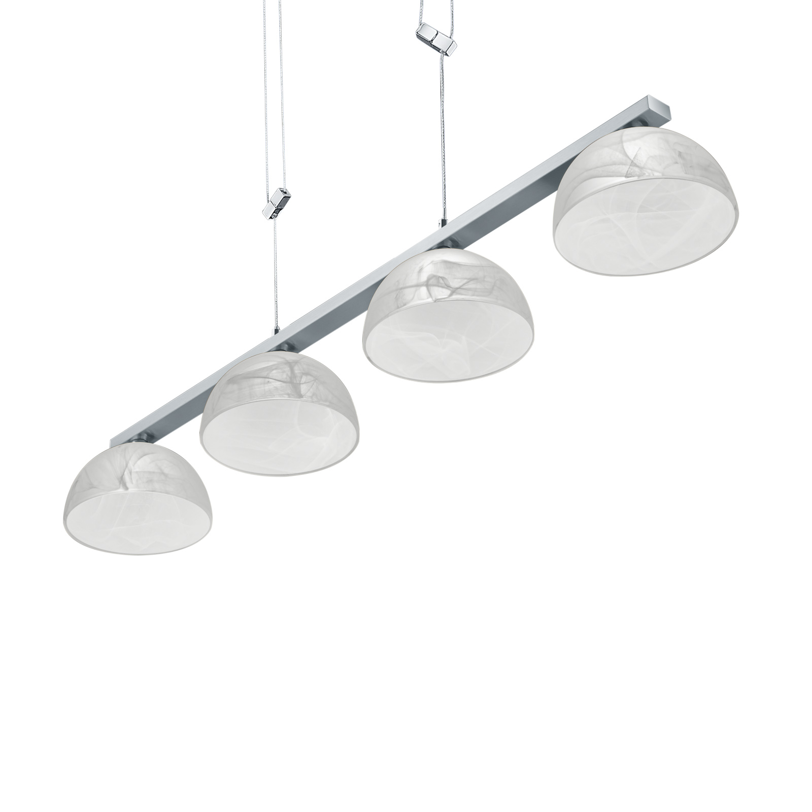 B-Leuchten Ebro LED hanging light height-adjust, for Living / Dining Room, metal, glass, 20 W, energy efficiency: A+, L: 77 cm, W: 14 cm