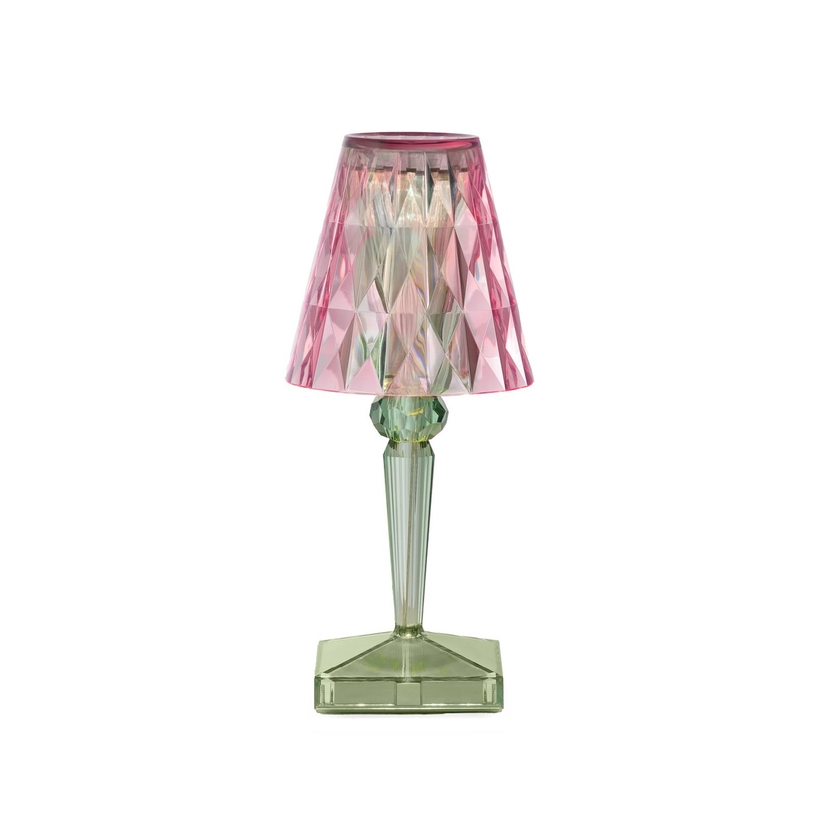 Dobíjecí stolní lampa LED Kartell Baterie, růžová/malinově zelená, IP54