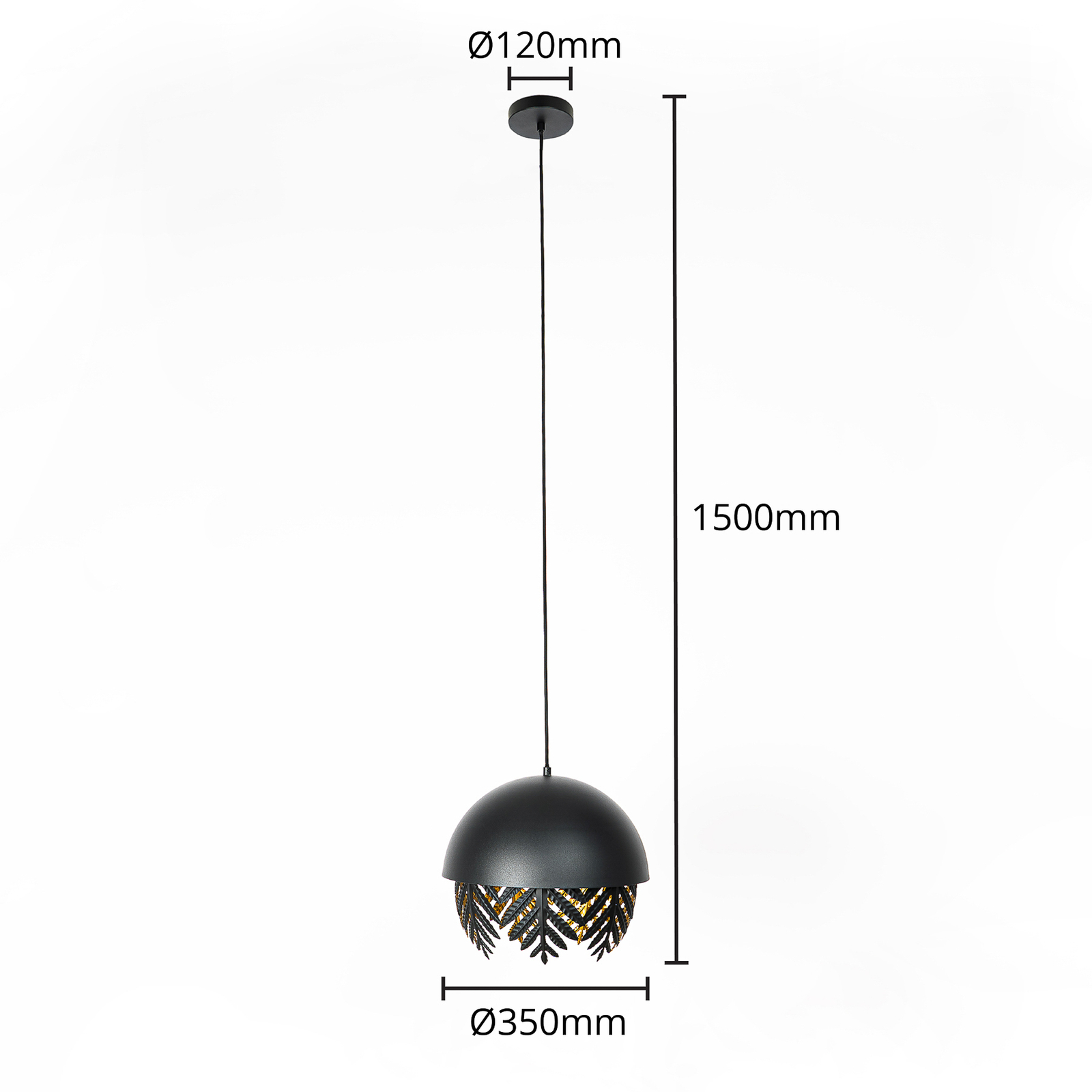 Lucande Aparas hanglamp blad look, 1-lamp, 35 cm