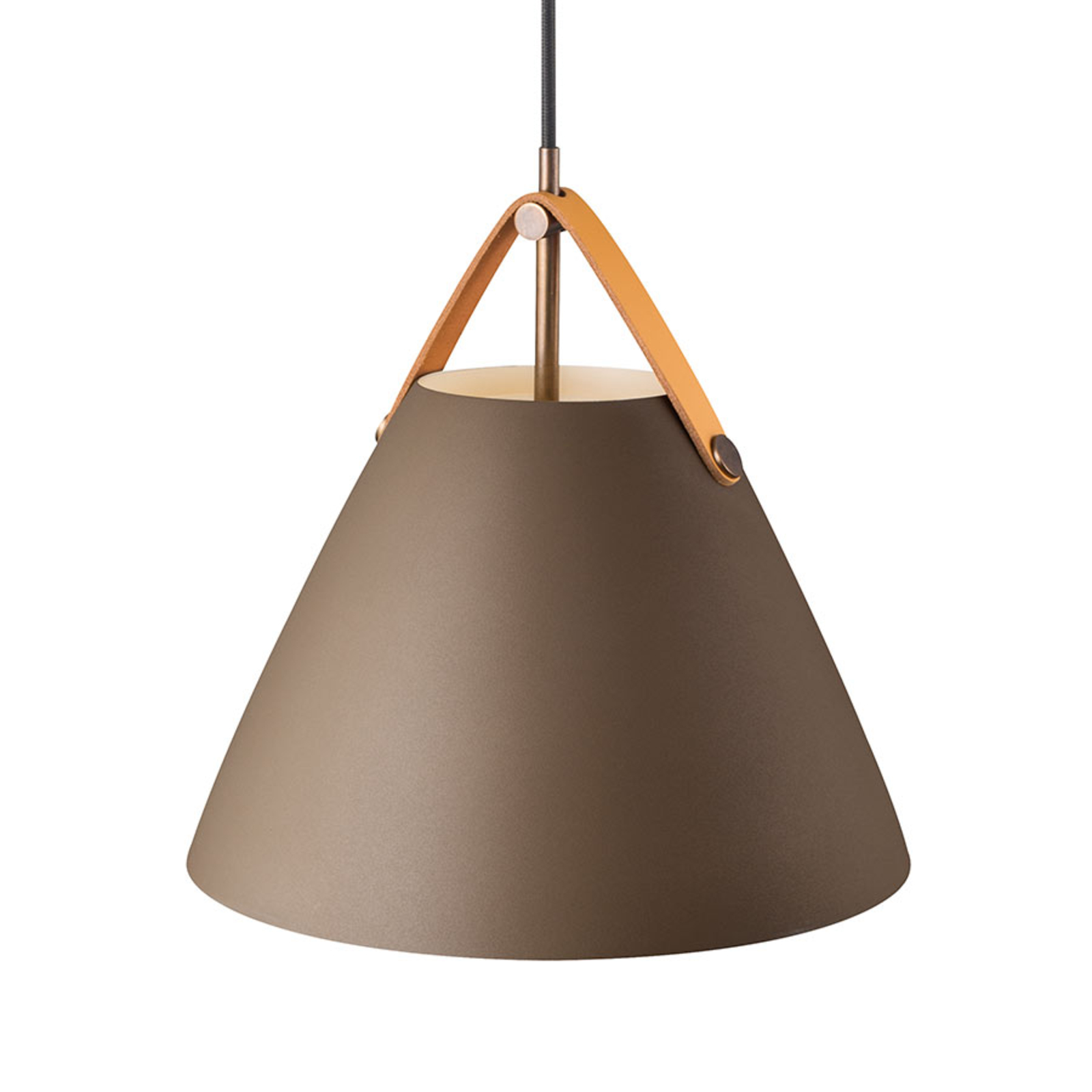 Hängeleuchte Strap mit Metallschirm beige