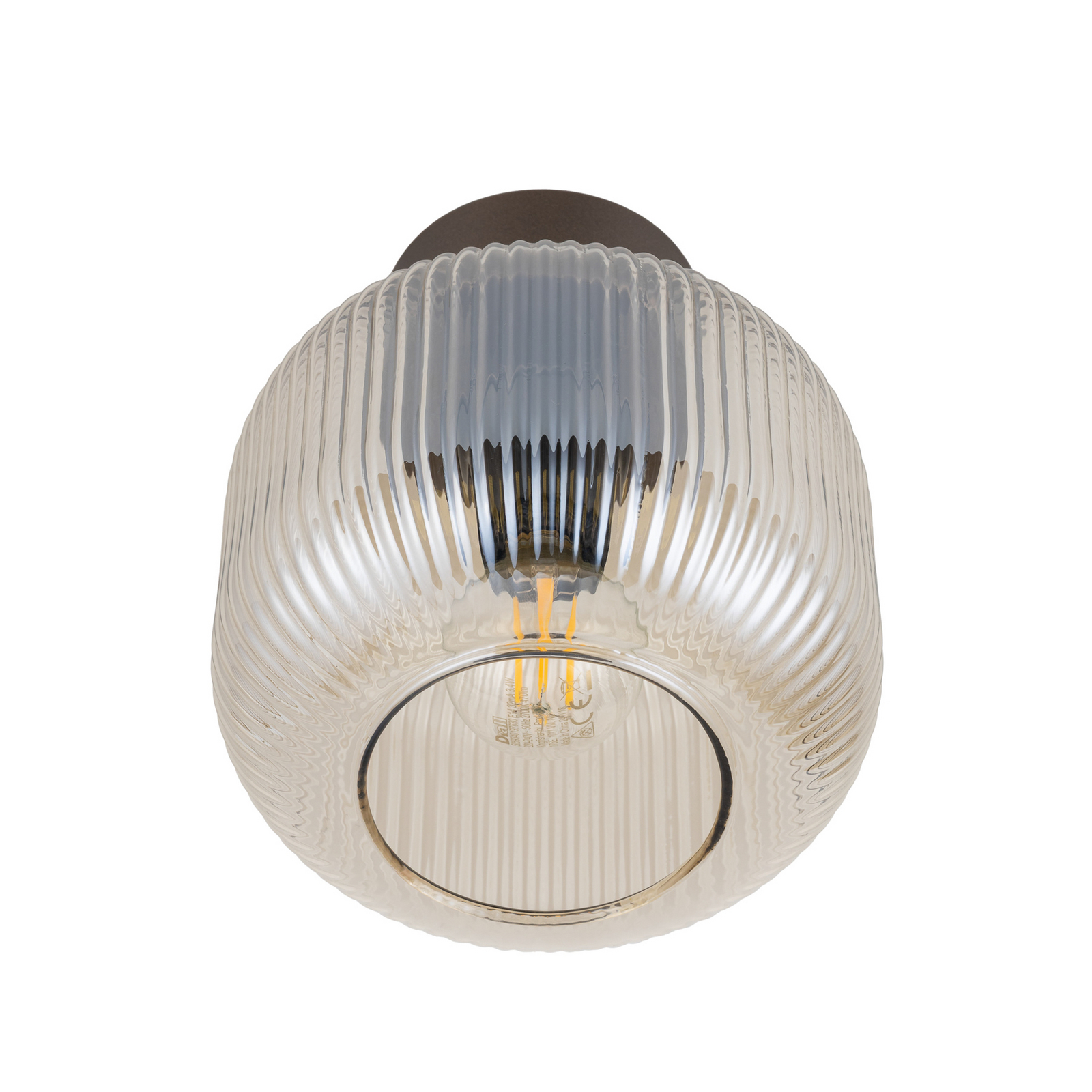Plafonnier Salvia, marron/cognac, verre, Ø 15 cm, E14 Plafonnier Salvia, marron/cognac, verre, Ø 15 cm, E14