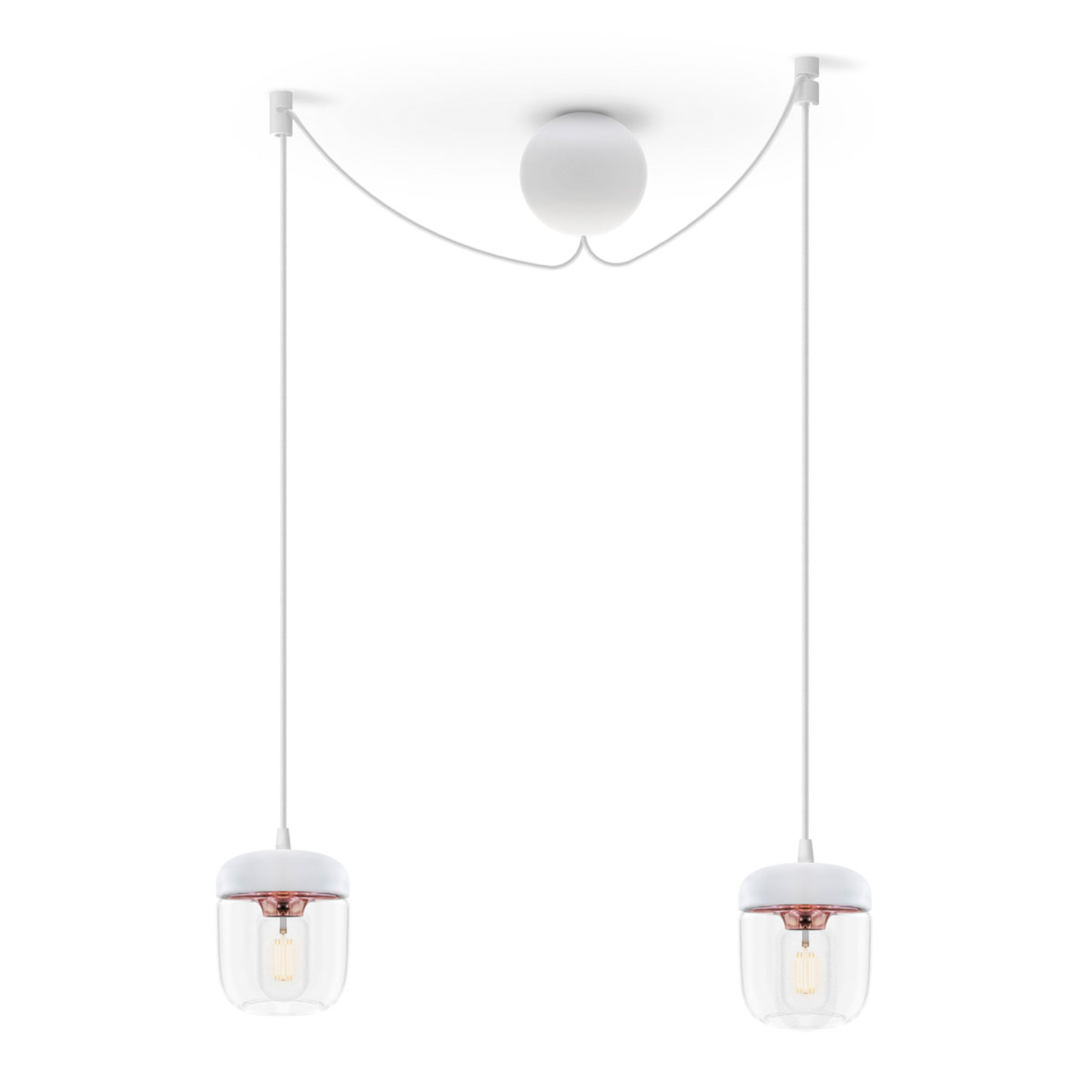 Outlook Touhou Verfrissend UMAGE hanglamp Acorn wit/koper, 2 lampen | Lampen24.be