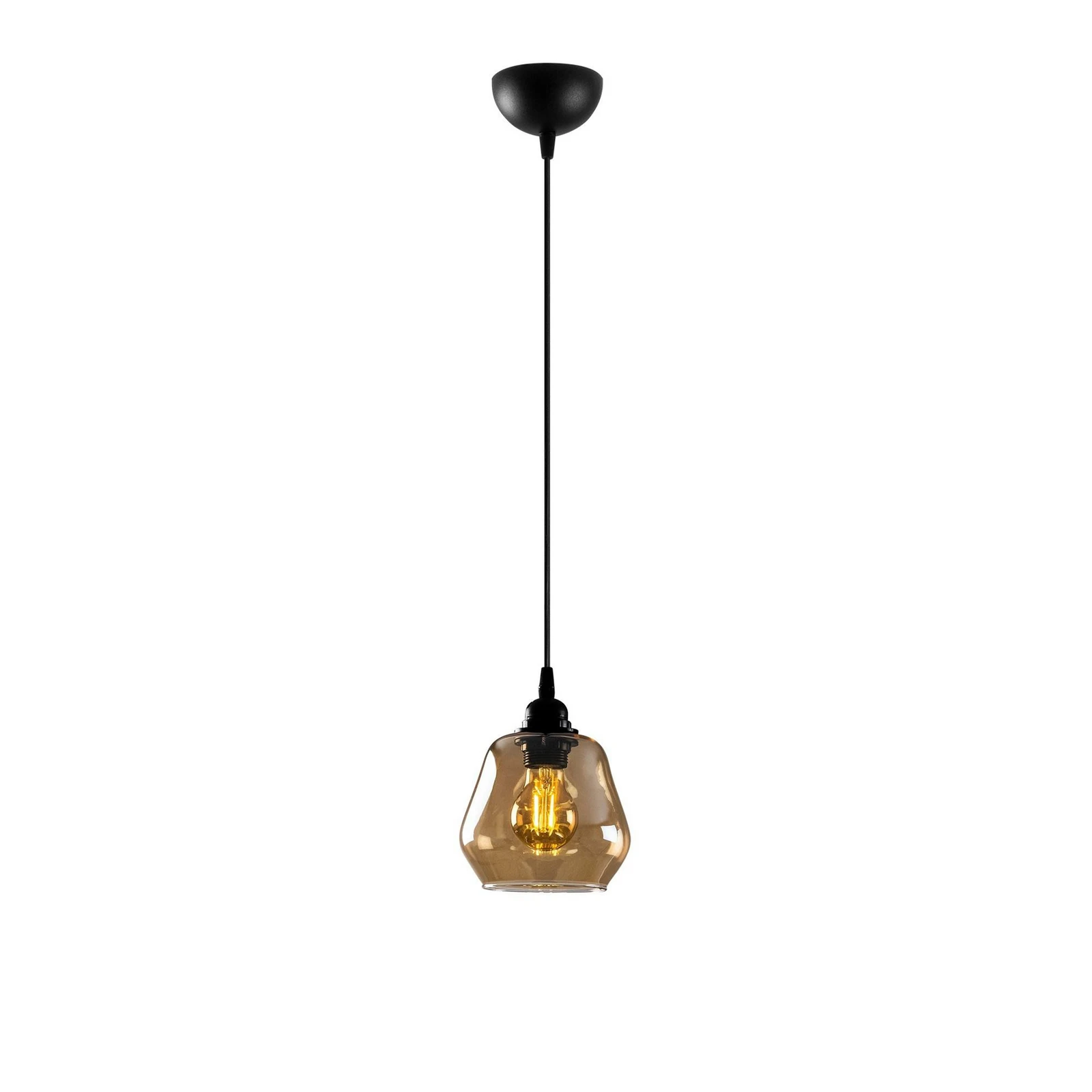 Závěsné světlo Gold 030, sklo zlaté-transparentní Ø 15 cm 1-plamenné
