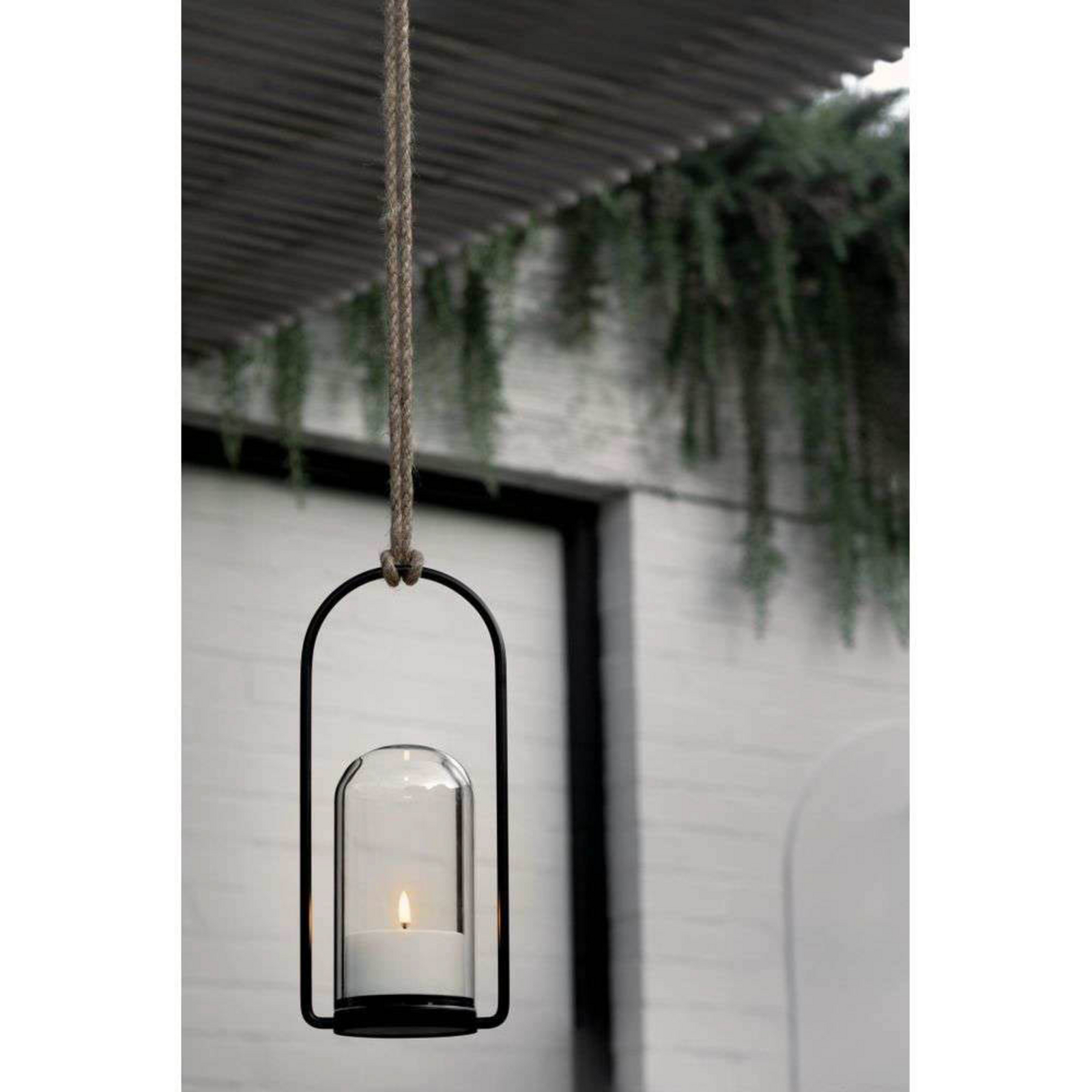 Outdoor Lantern Set w/Glass Dome, Handle, Candle 84005, Remote - Uyuni Lighting
