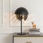 Lucande Aparas table lamp leaf look, black-gold