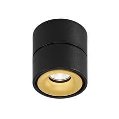 Egger DLS LED stropní spot Clippo, černo-zlatý, 2 700 K