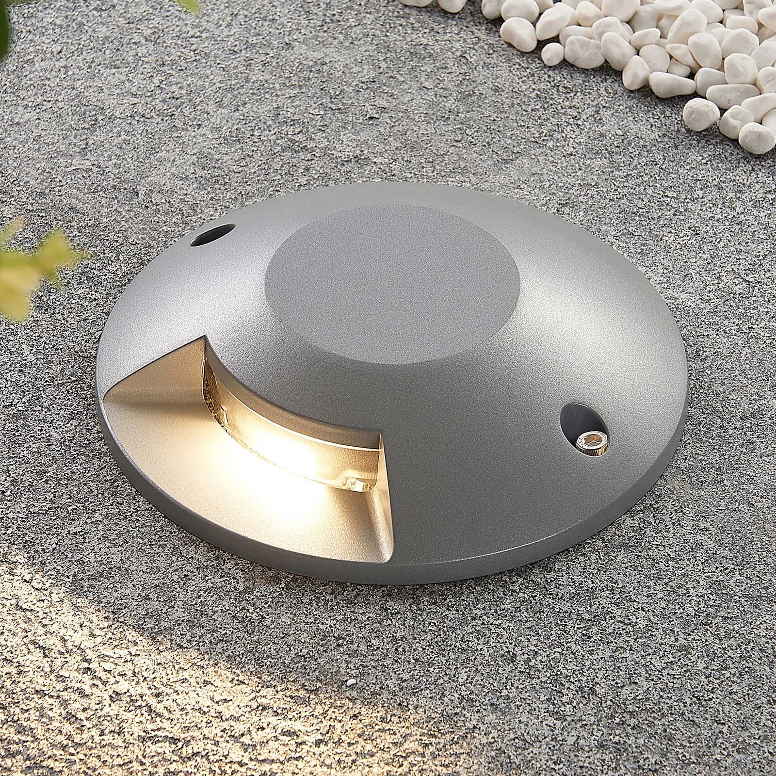 Jeffrey gulv-spotlight med LED sølv Lucande - Moderne - Metal