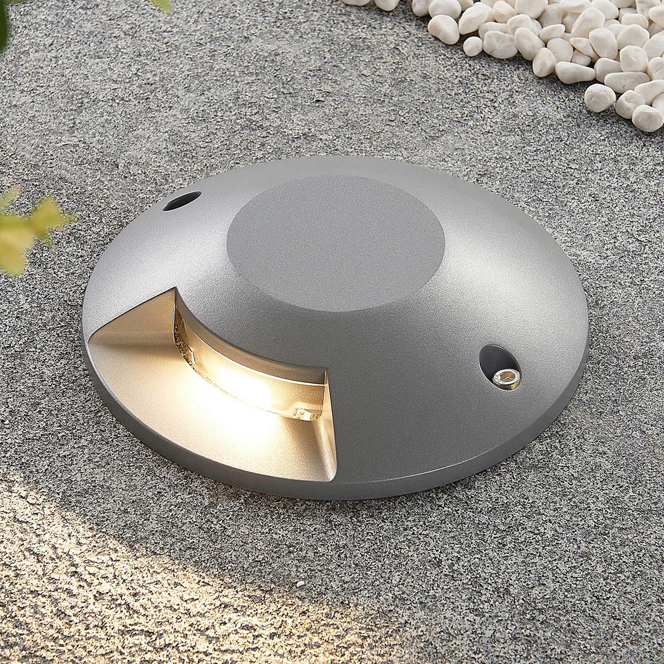 Lucande Jeffrey golv-spotlight med LED, grå från Lucande