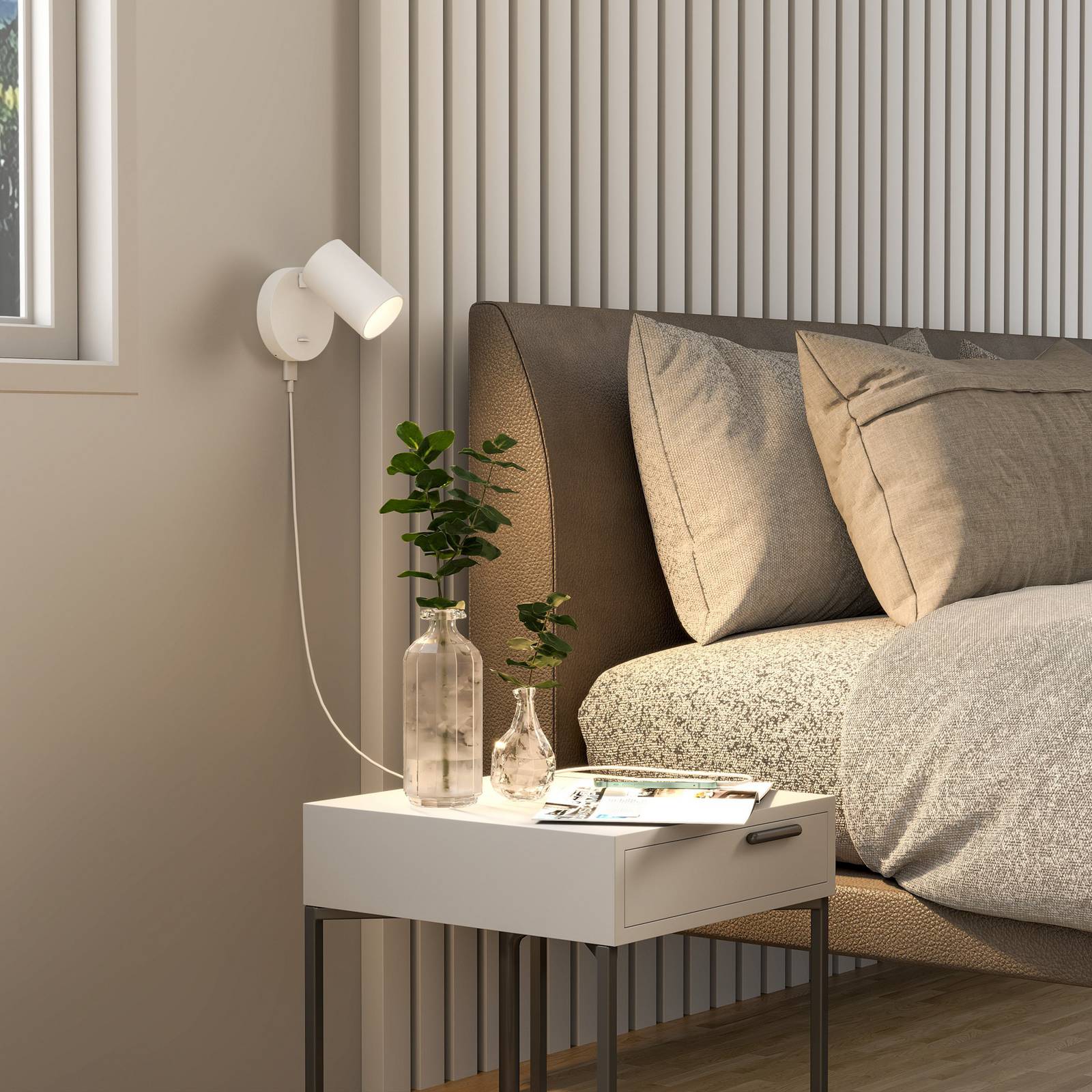 Wandstrahler CAN TILT, weiß, Ø 10 cm, Metall, Schalter, USB günstig online kaufen