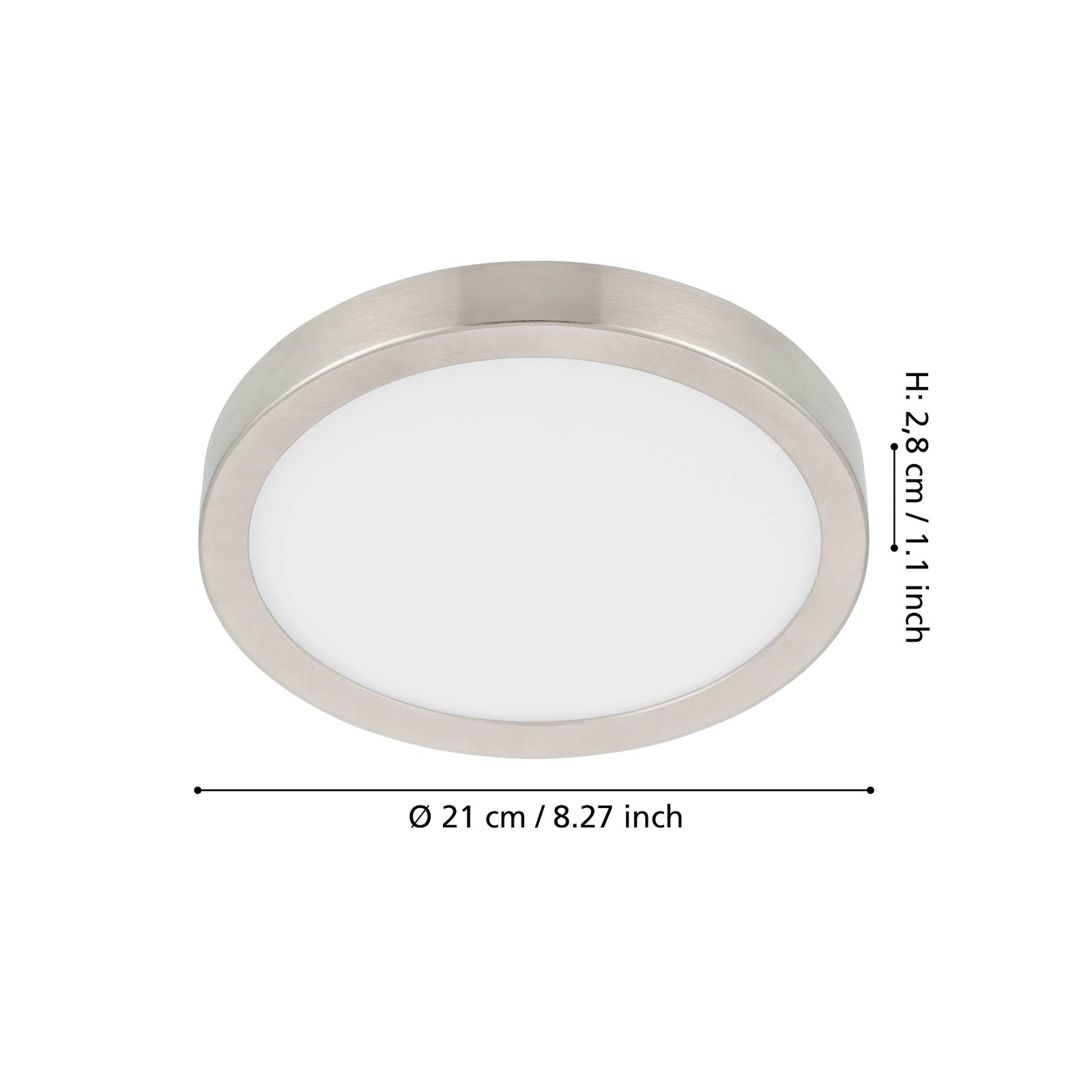 Panneau LED apparent Fueva 5 IP20 830 nickel Ø21cm