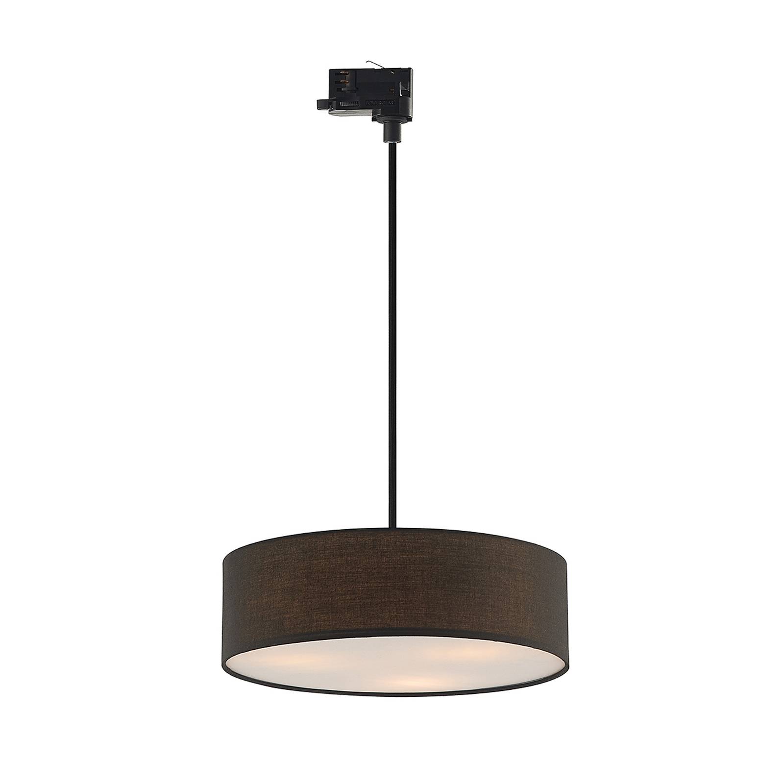 Arcchio Heleni hanging light track black 40cm, for Living / Dining Room, steel, plastic, fabric, E27, 15 W, H: 12 cm