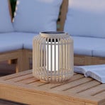 LED lantern Marliano, light wood, wood