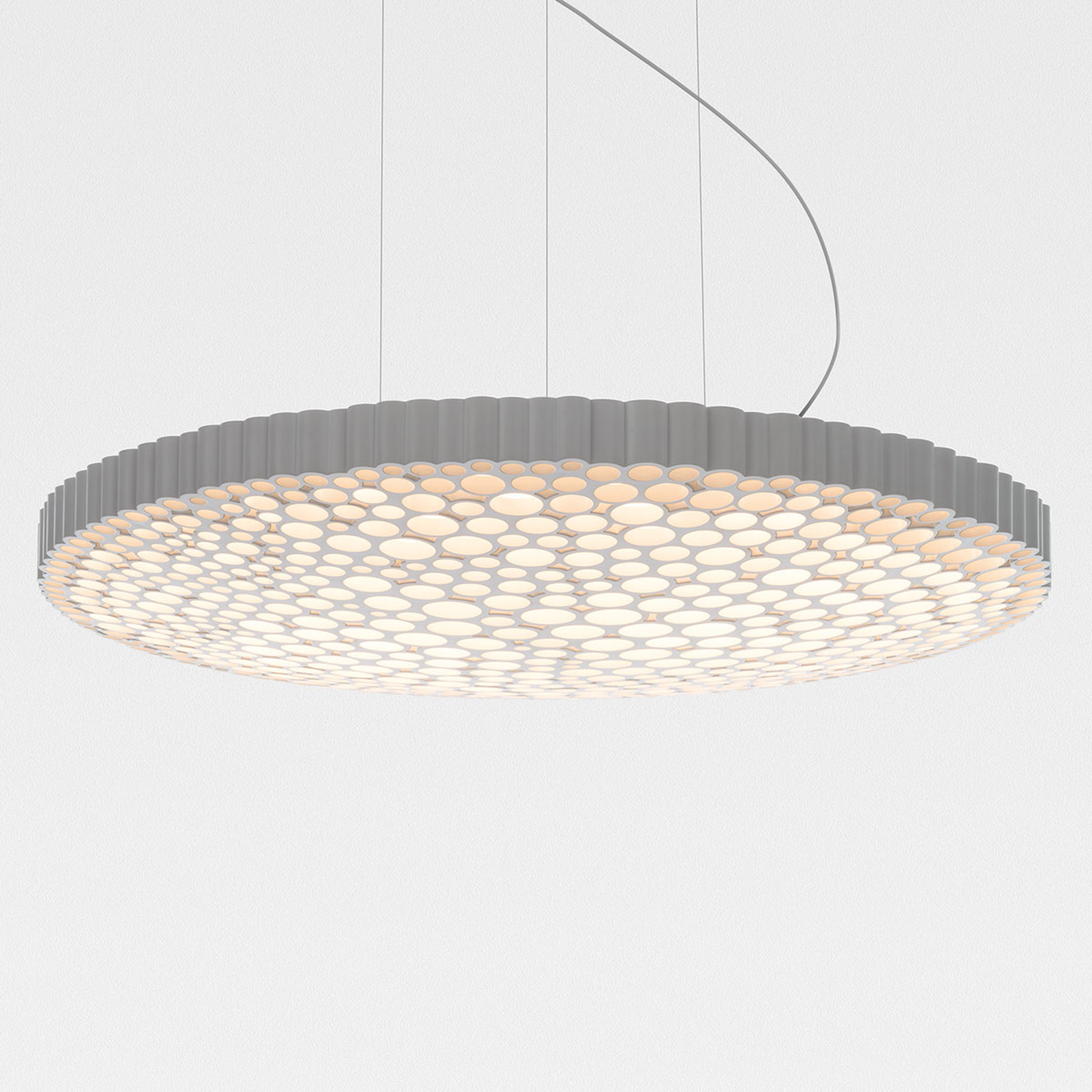 Artemide Calipso LED hanging lamp, 3,000 K, for Living / Dining Room, plastic, 55 W, energy efficiency: A+, H: 7.5 cm