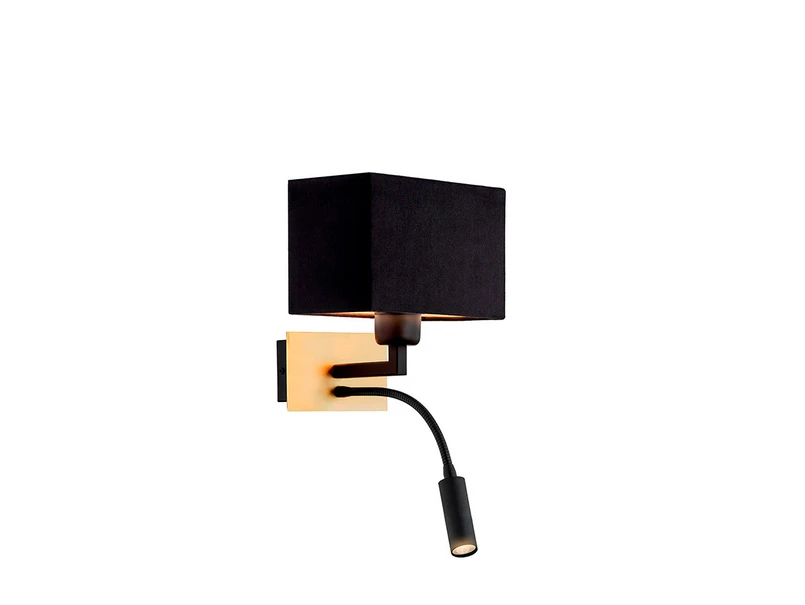 Euluna – Harry Square Vägglampa Mässing/Black/Svart-