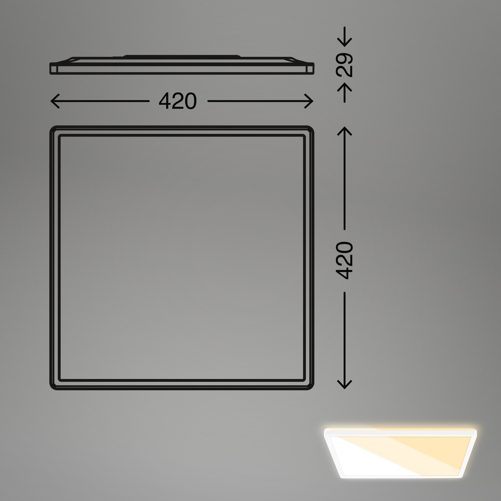 LED panel 7558 Light colour adjustable 42 x 42 cm