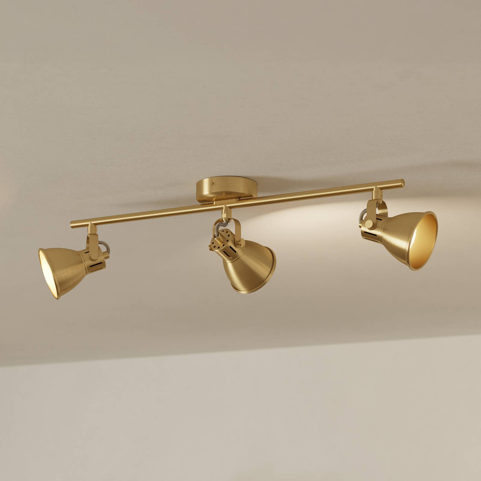 EGLO Stropní bodové svítidlo Seras, kartáčovaná mosaz, zlatá, 3 plameny