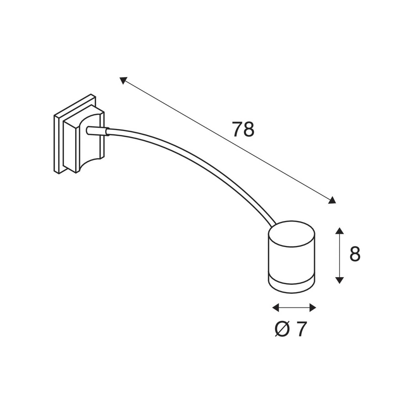 SLV vegglampe Myra Display antrasitt aluminium utspring 78 cm