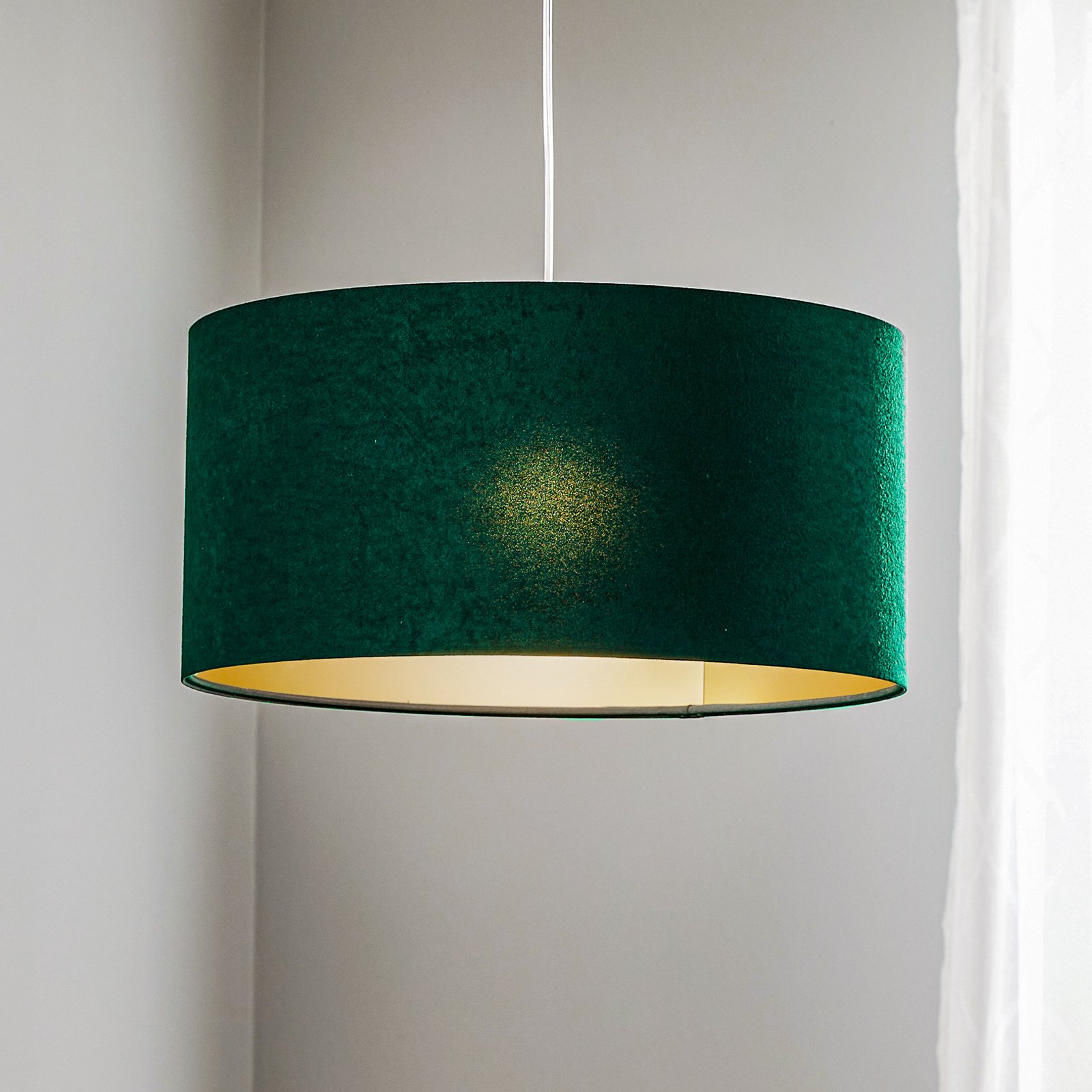 Salina pendant light, green/gold, Ø 40cm