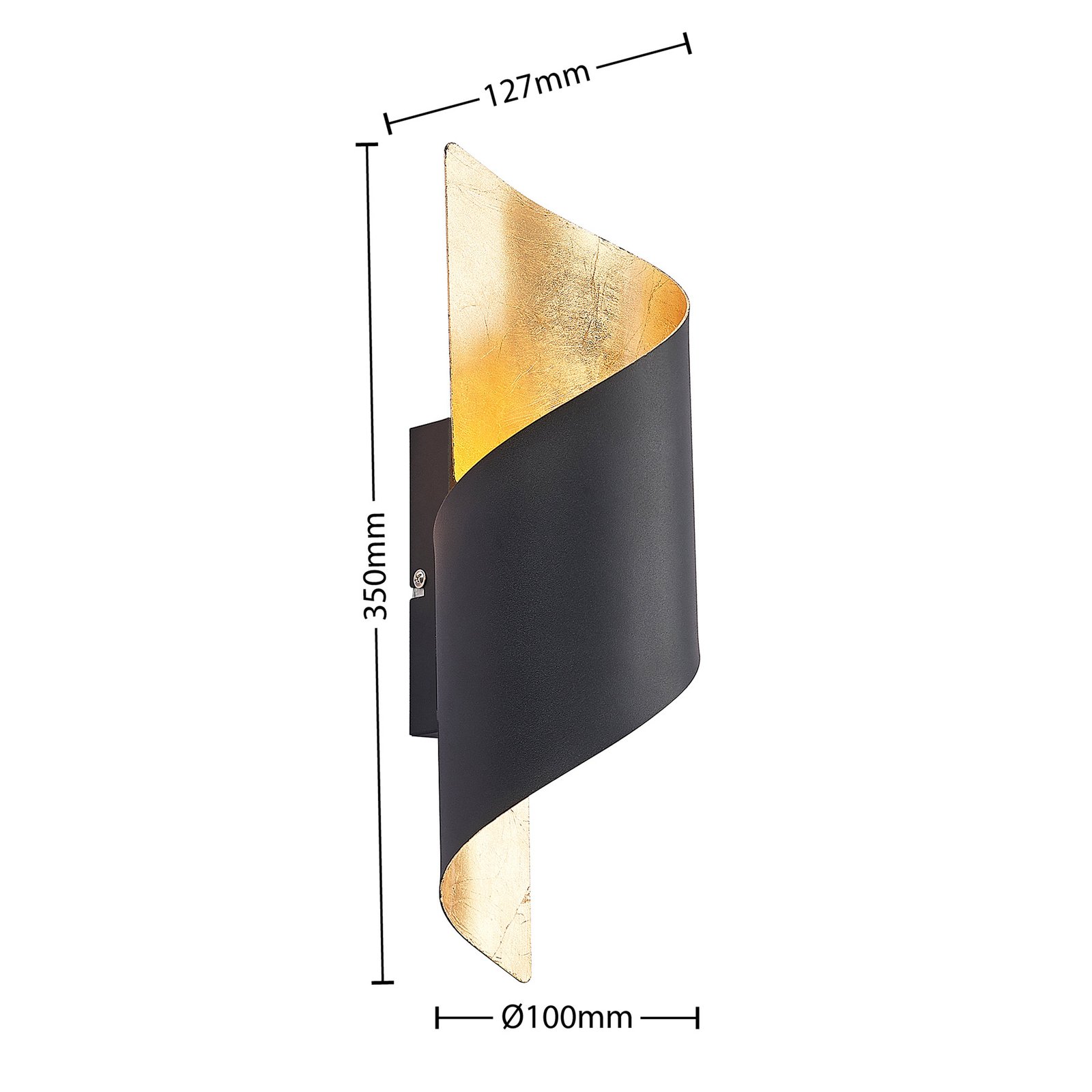 Chenotara Lampa Ścienna Black/Gold - Lindby
