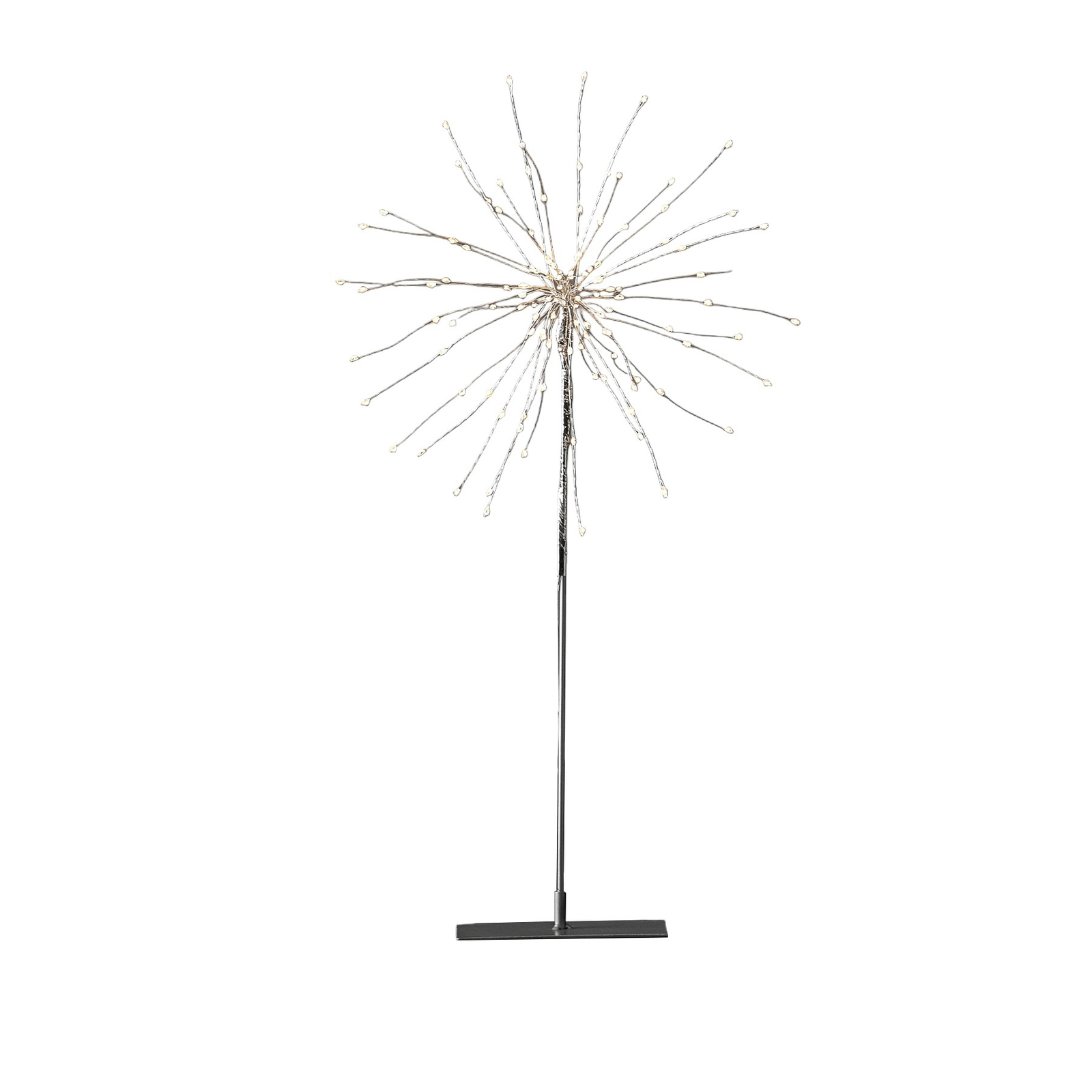 Dekoračná LED lampa Firework 3D striebrosivá 50 cm