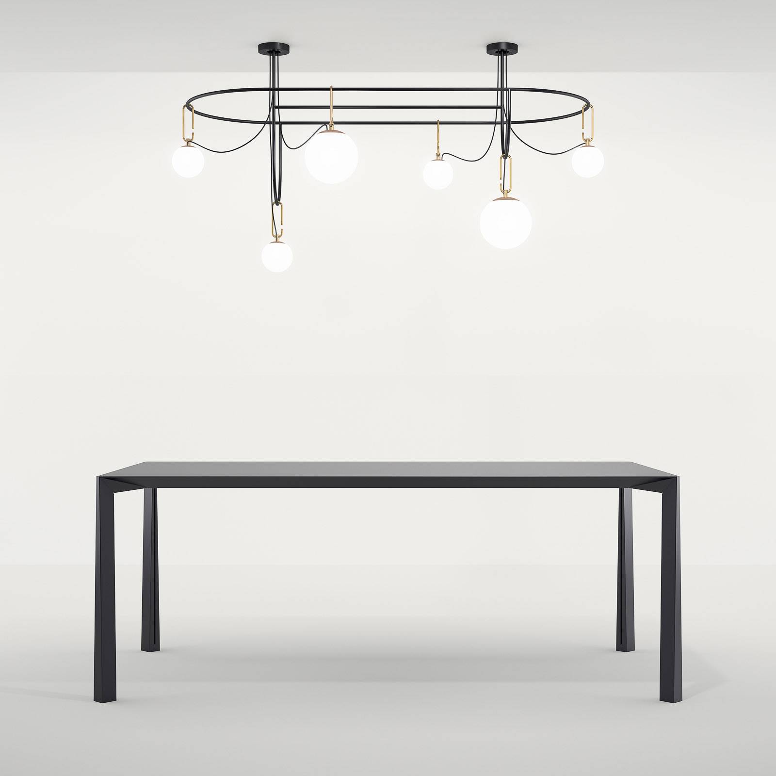 Szklana lampa wisząca Artemide nh S5, 6-punktowa
