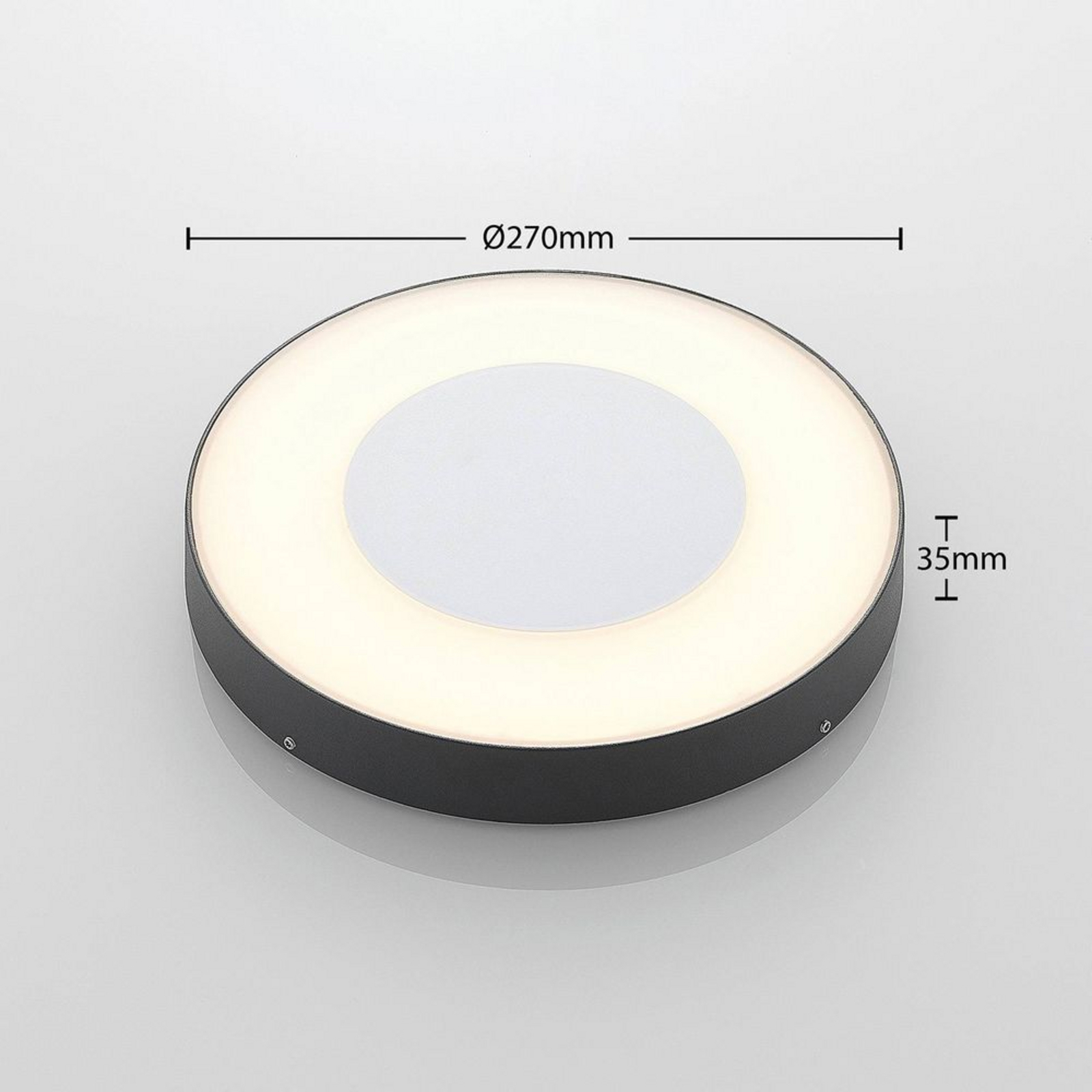 Sora LED Round Kültéri Mennyezeti Lámpa Érzékelővel Dark Grey - Lucande