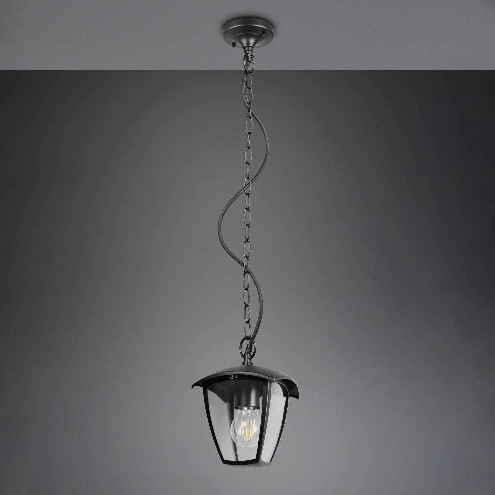 Trio Lighting Buiten hanglamp VENTA, zwart, 17 x 17 cm, metaal, IP44