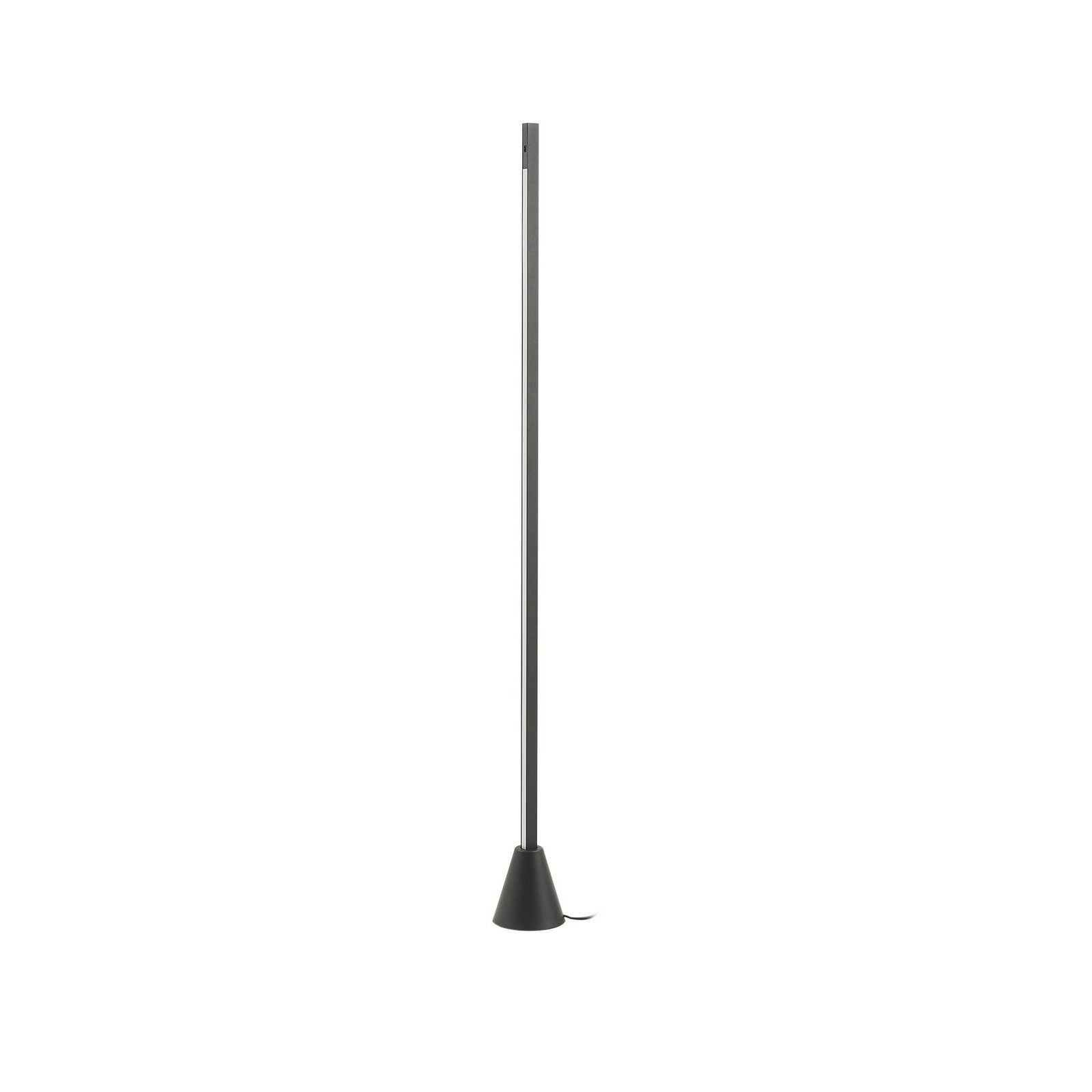 Lucande LED-golvlampa Linija, svart, höjd 110 cm, sensor