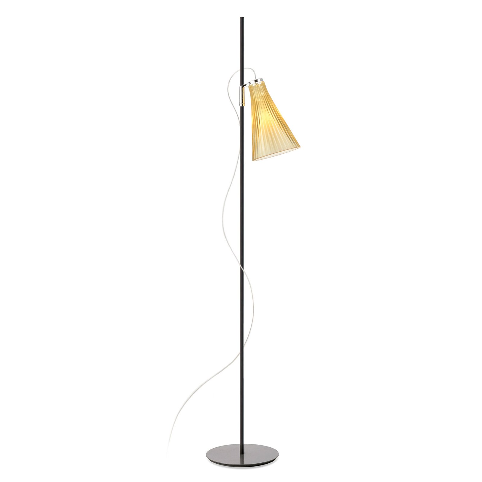 Kartell K-Lux lampadaire, à 1 lampe, noir/jaune