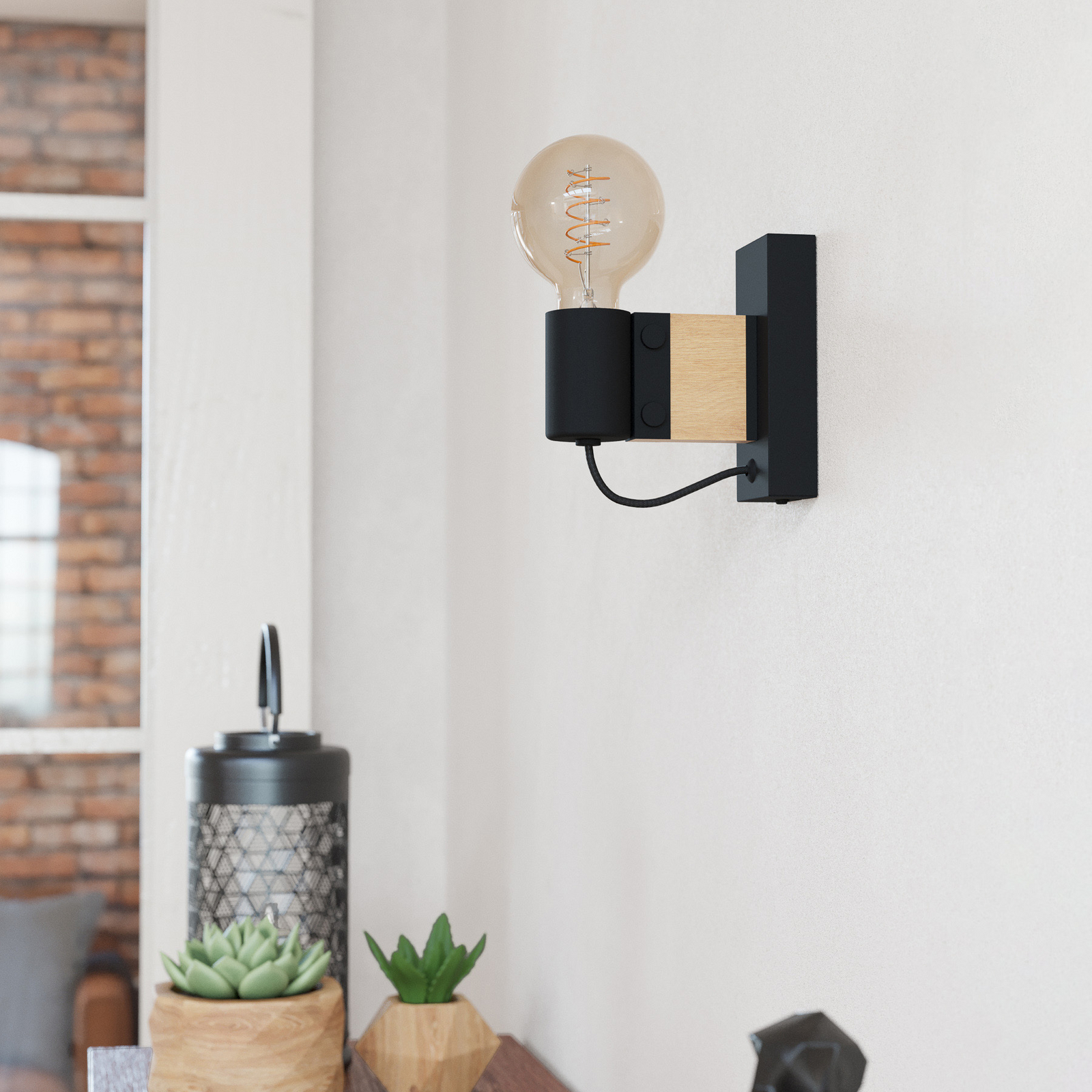 Стенно осветление EGLO Bailrigg от дърво