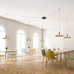 LED-hänglampa LORA II, mässing, Ø 24 cm, dimbar, 40° CCT