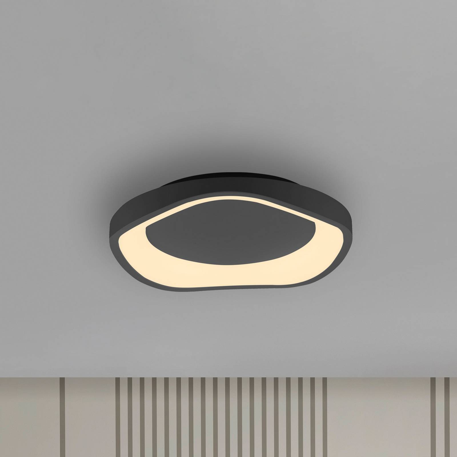 Levně Schöner Wohnen LED stropní svítidlo MONTA, černé, Ø 40 cm, kov, Switchdim