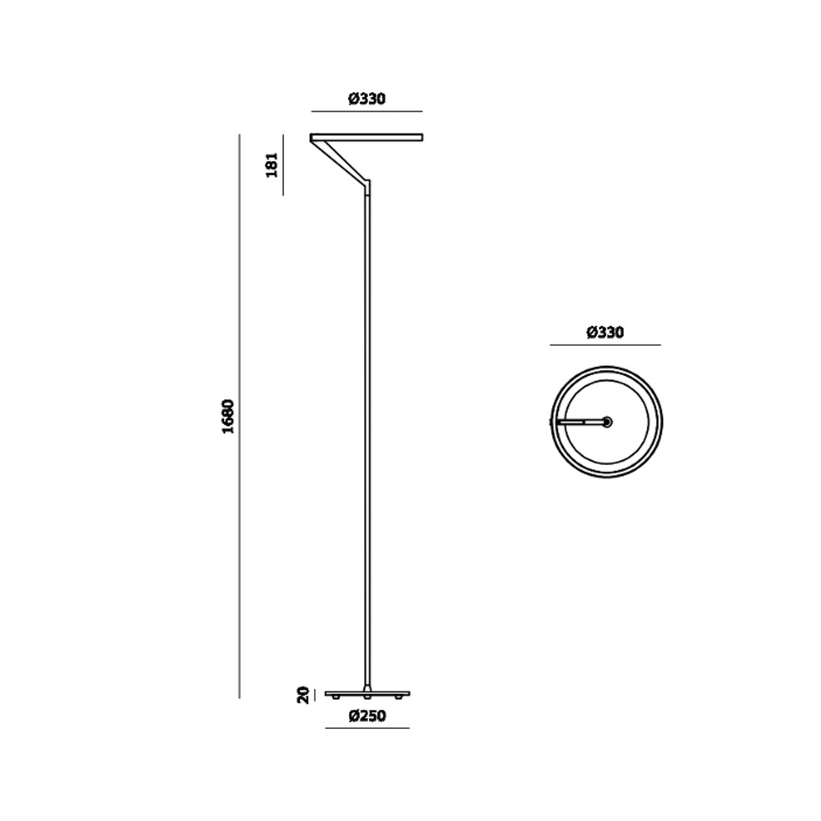 Molto Luce LED floor lamp Melli F, black, aluminium, height 168 cm