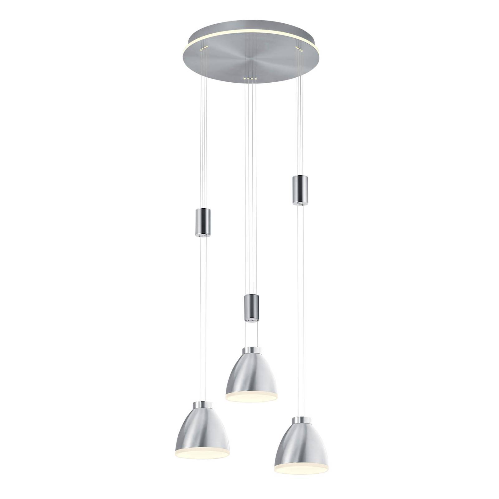 B-Leuchten Leni suspension LED ronde 3l nickel