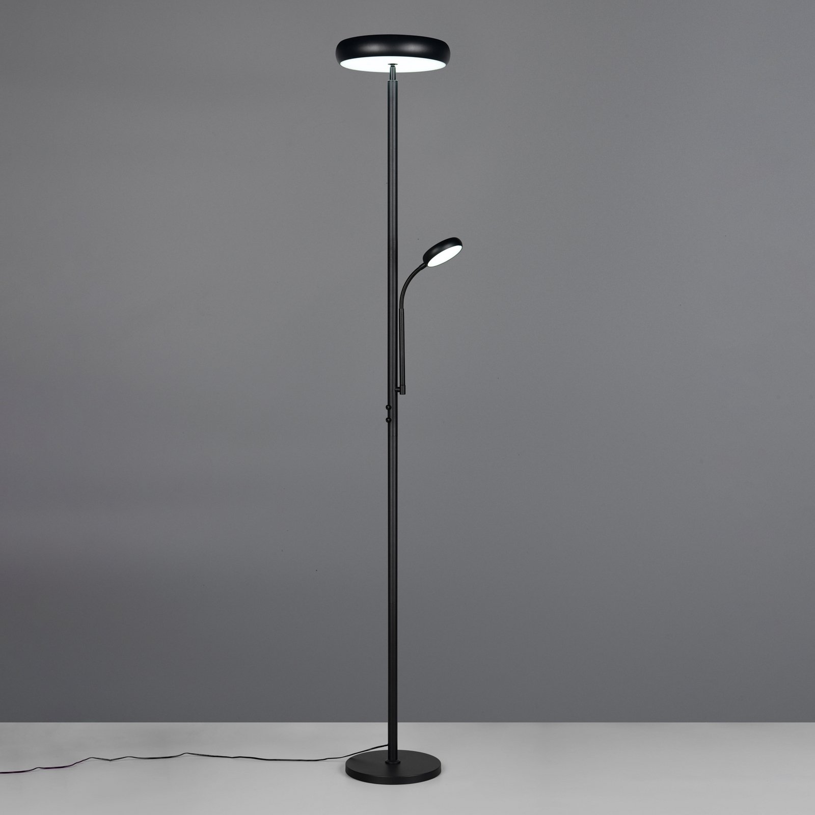 LED стояща лампа Palermo, матово черна, дистанционно управление, памет